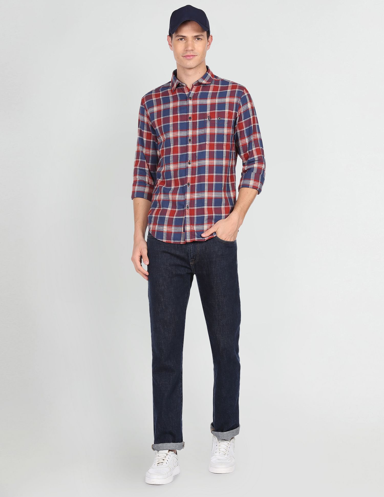 U.S. Polo Assn. Denim Co. Plaid Check Cotton Casual Shirt