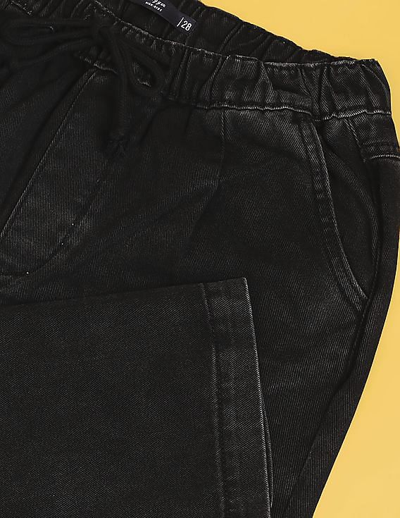 Flying Machine Women Pure Cotton Drawstring Waist Jogger Jeans