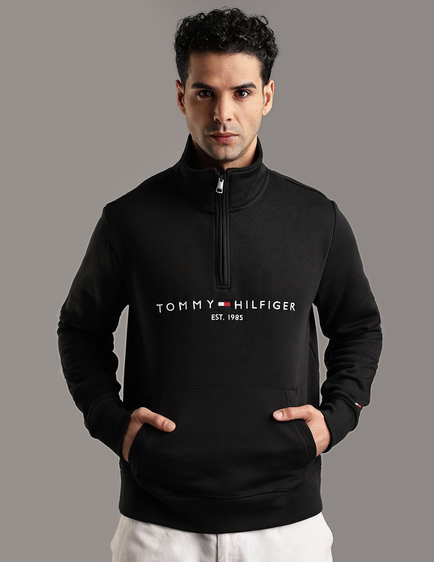 Tommy Hilfiger Embroidered Logo Regular-Fit Cotton Sweatshirt
