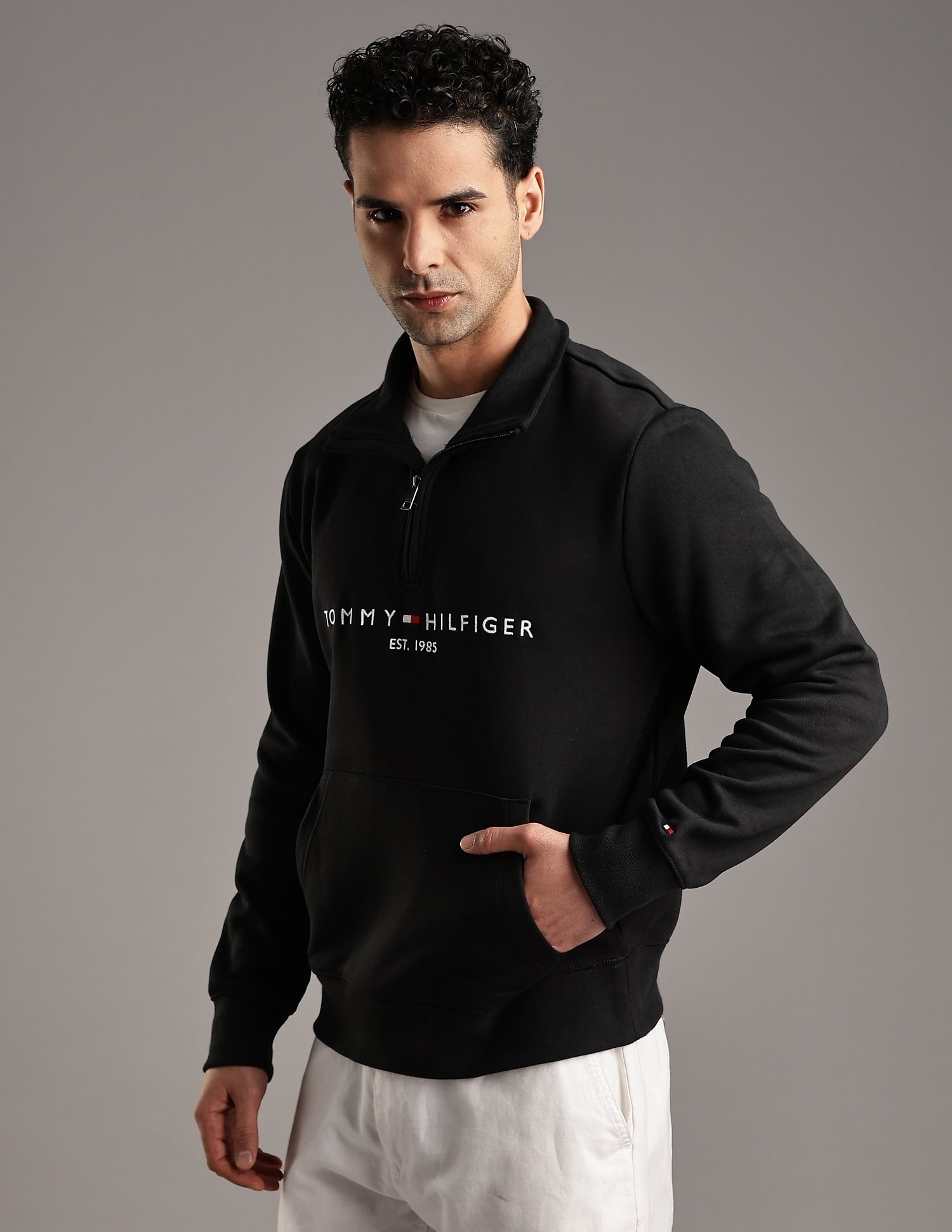 Tommy Hilfiger Embroidered Logo Regular-Fit Cotton Sweatshirt