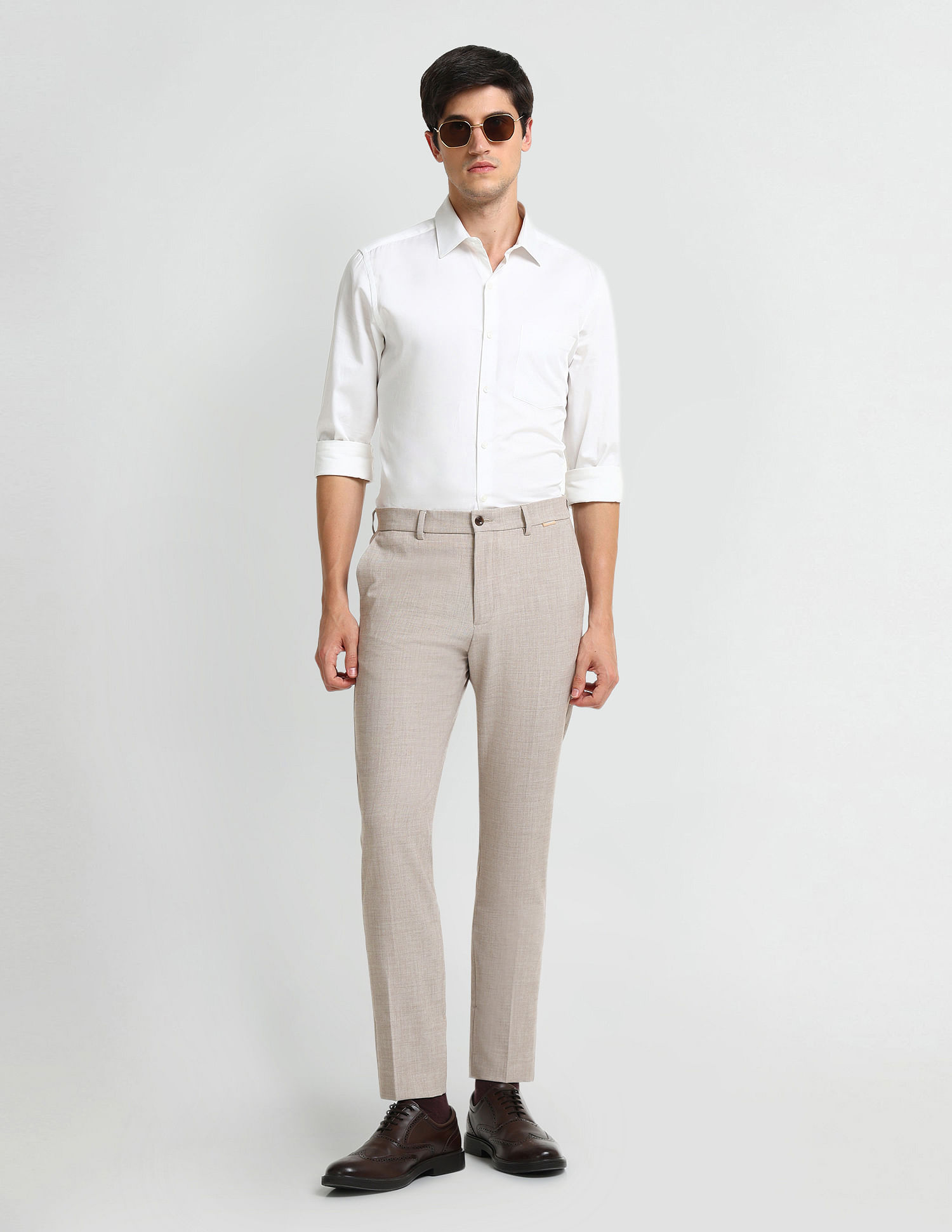 Arrow Newyork Smart Flex Super Slim Fit Trousers