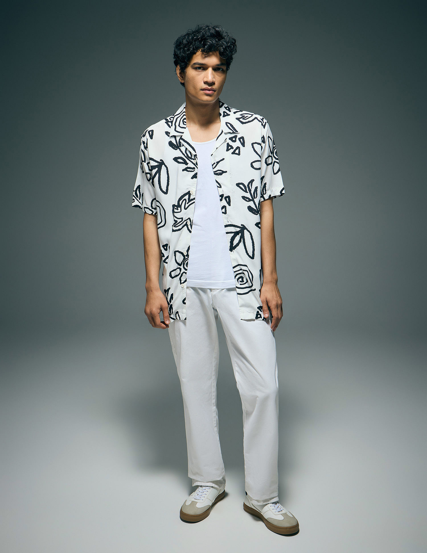 Flying Machine Tropical Printed Original Cuban Shirt