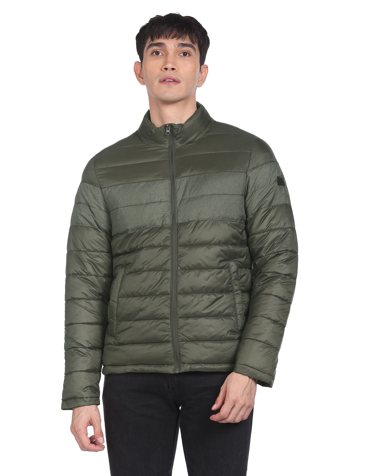 Flying Machine High Neck Two Tone Padded Jacket