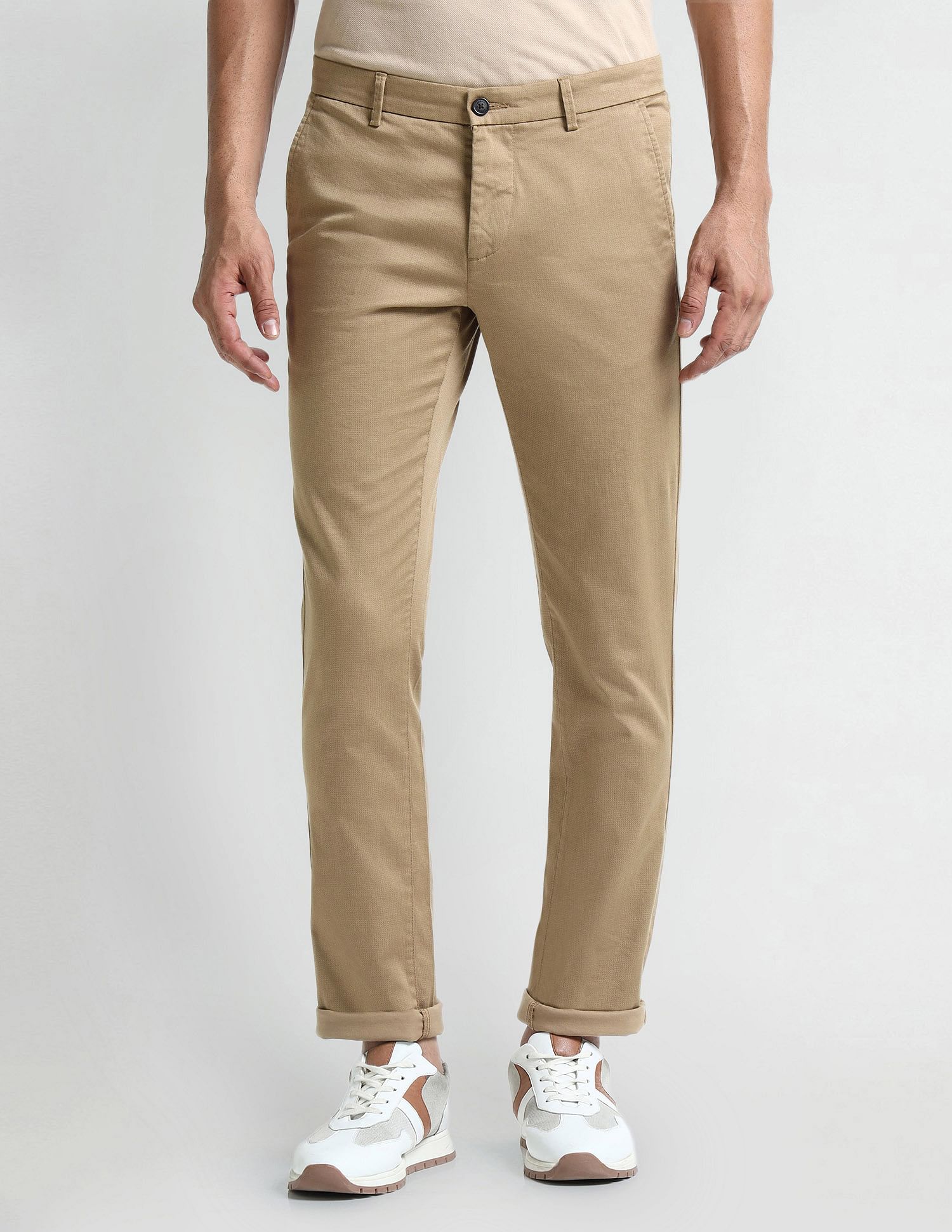 Arrow Sport Slim Fit Geometric Patterned Trousers