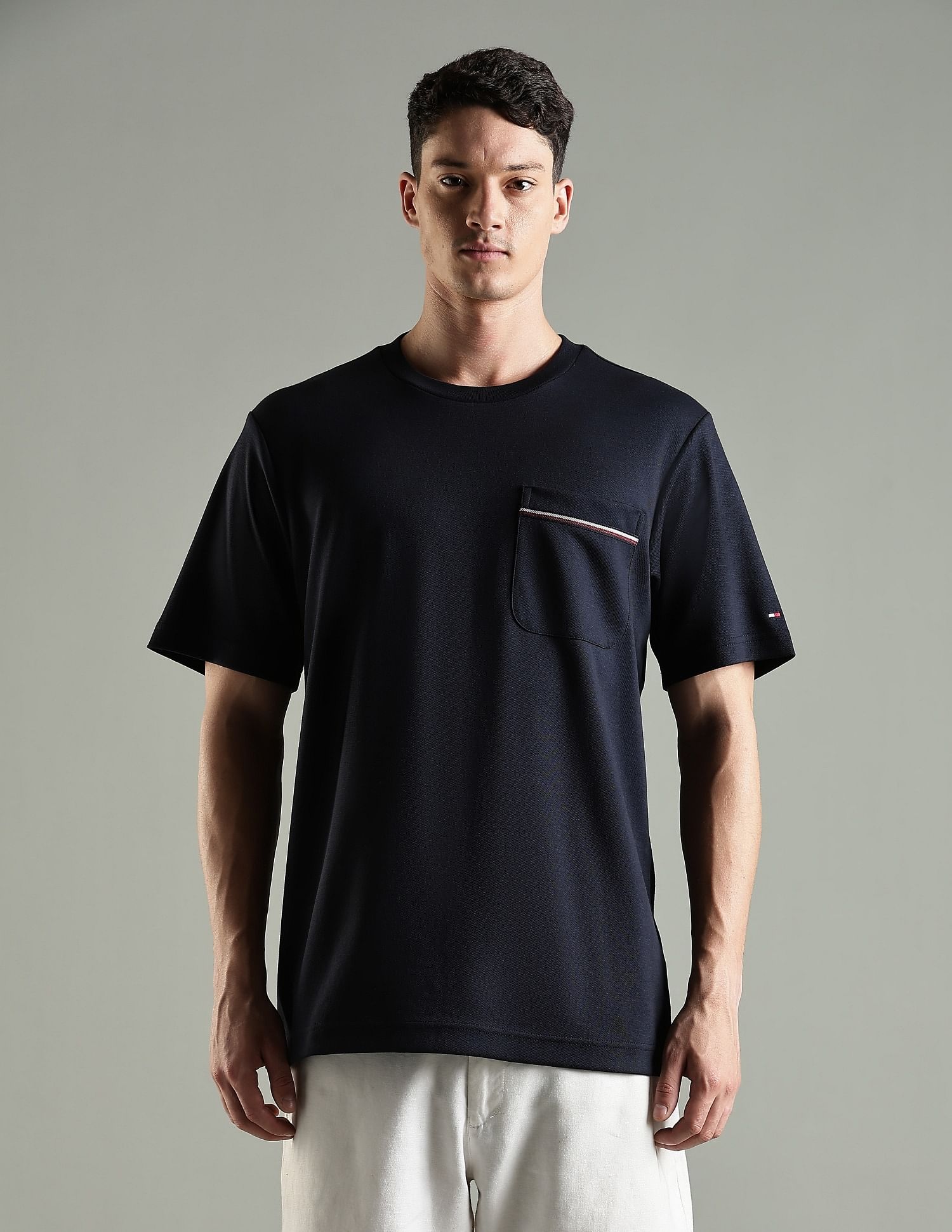 Tommy Hilfiger Solid Regular Fit Cotton T-Shirt