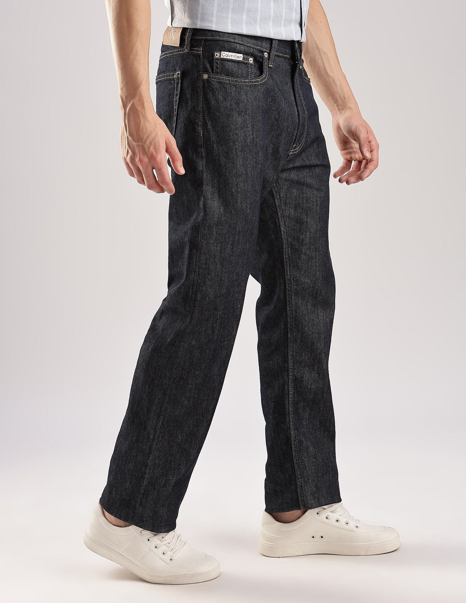 Calvin Klein Jeans Cotton Straight Fit Mid Rise Jeans