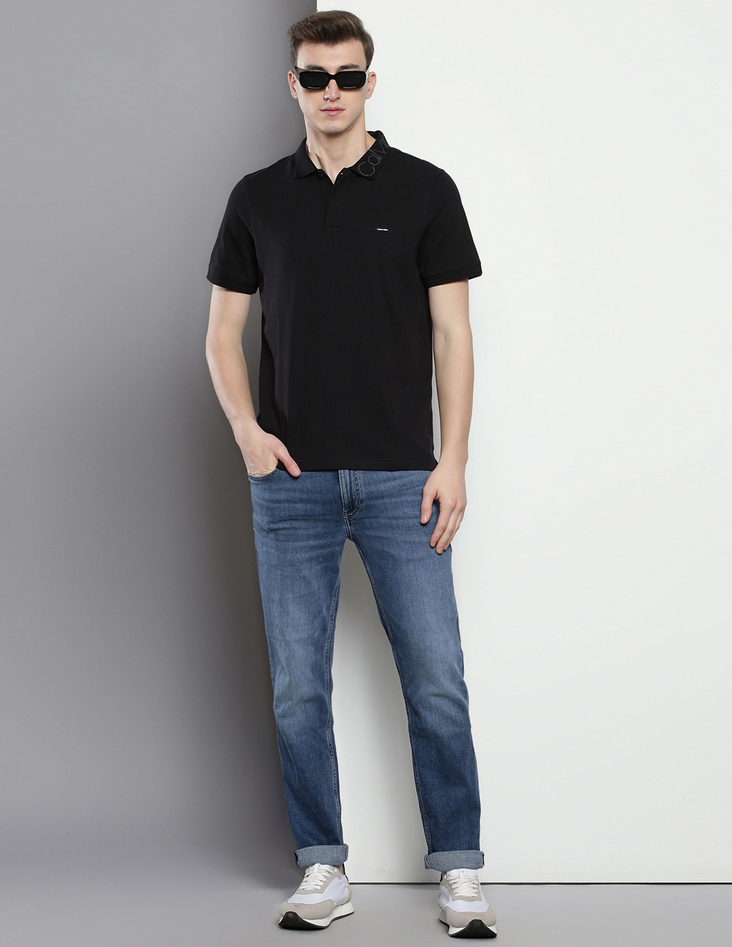 Calvin Klein Logo Collar Organic Cotton Polo Shirt