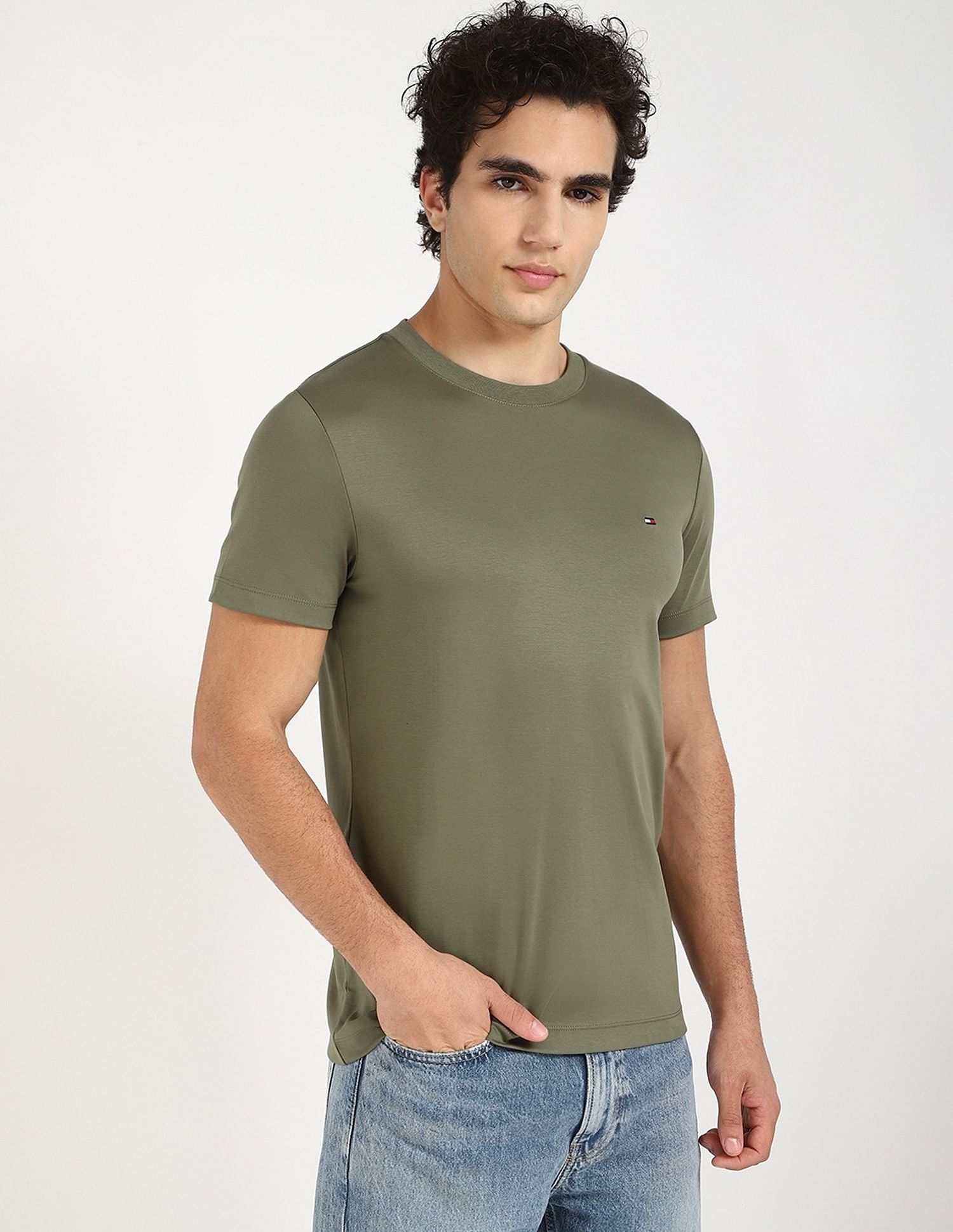 Tommy Hilfiger Solid Slim-Fit Cotton T-Shirt