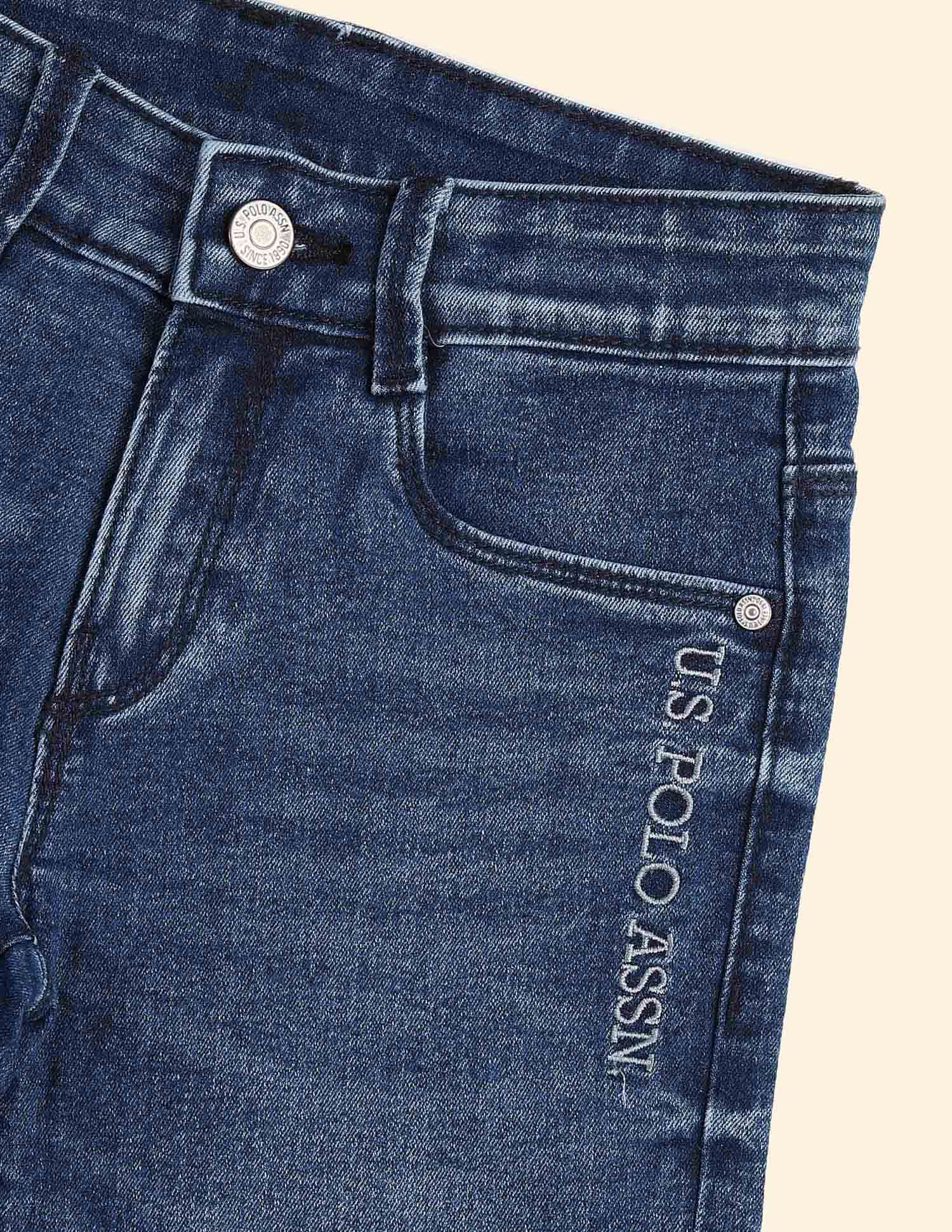U.S. Polo Assn. Kids Boys Relaxed Fit Blue Jeans