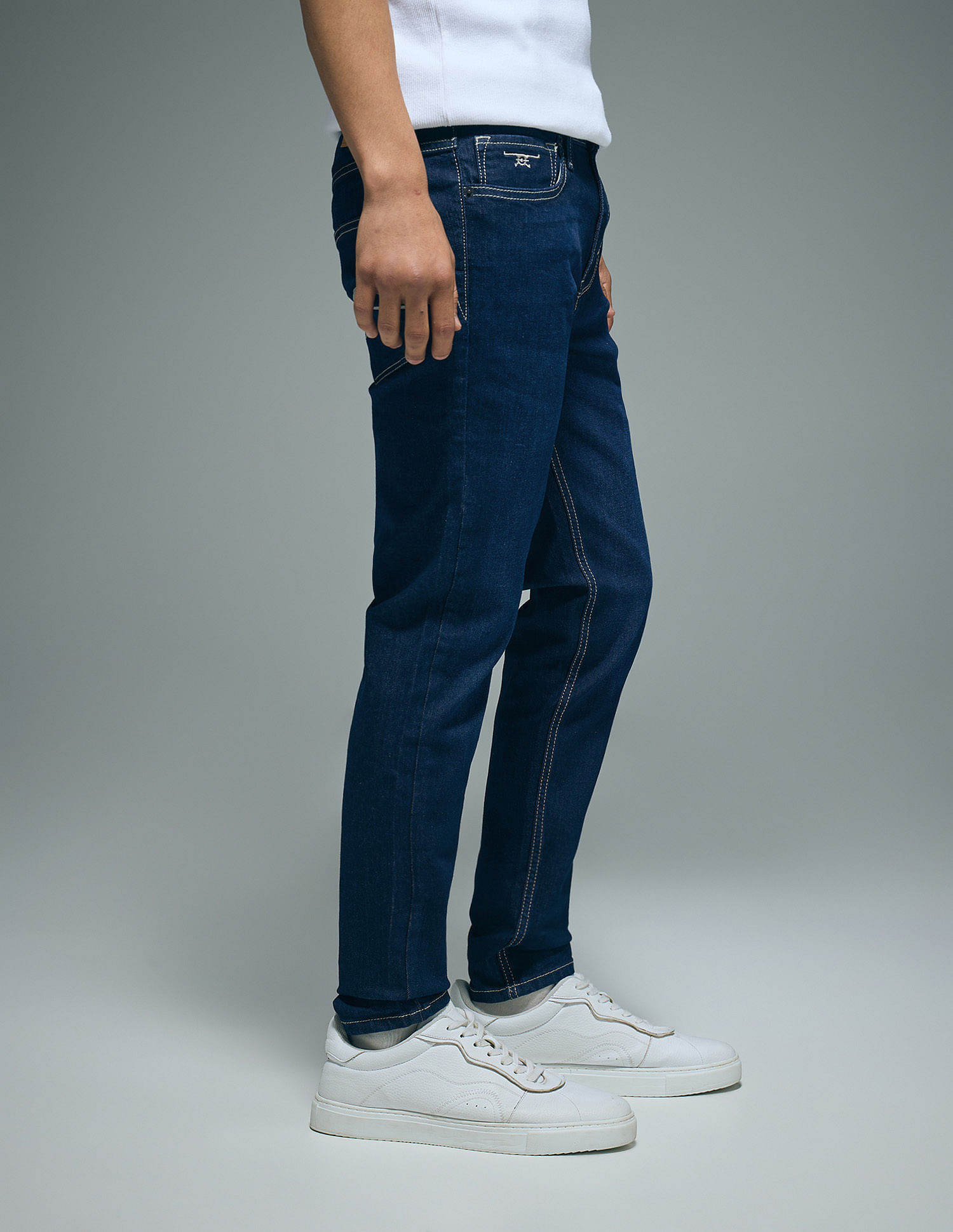 Flying Machine Rinsed Morrison Skinny Cropped Jeans