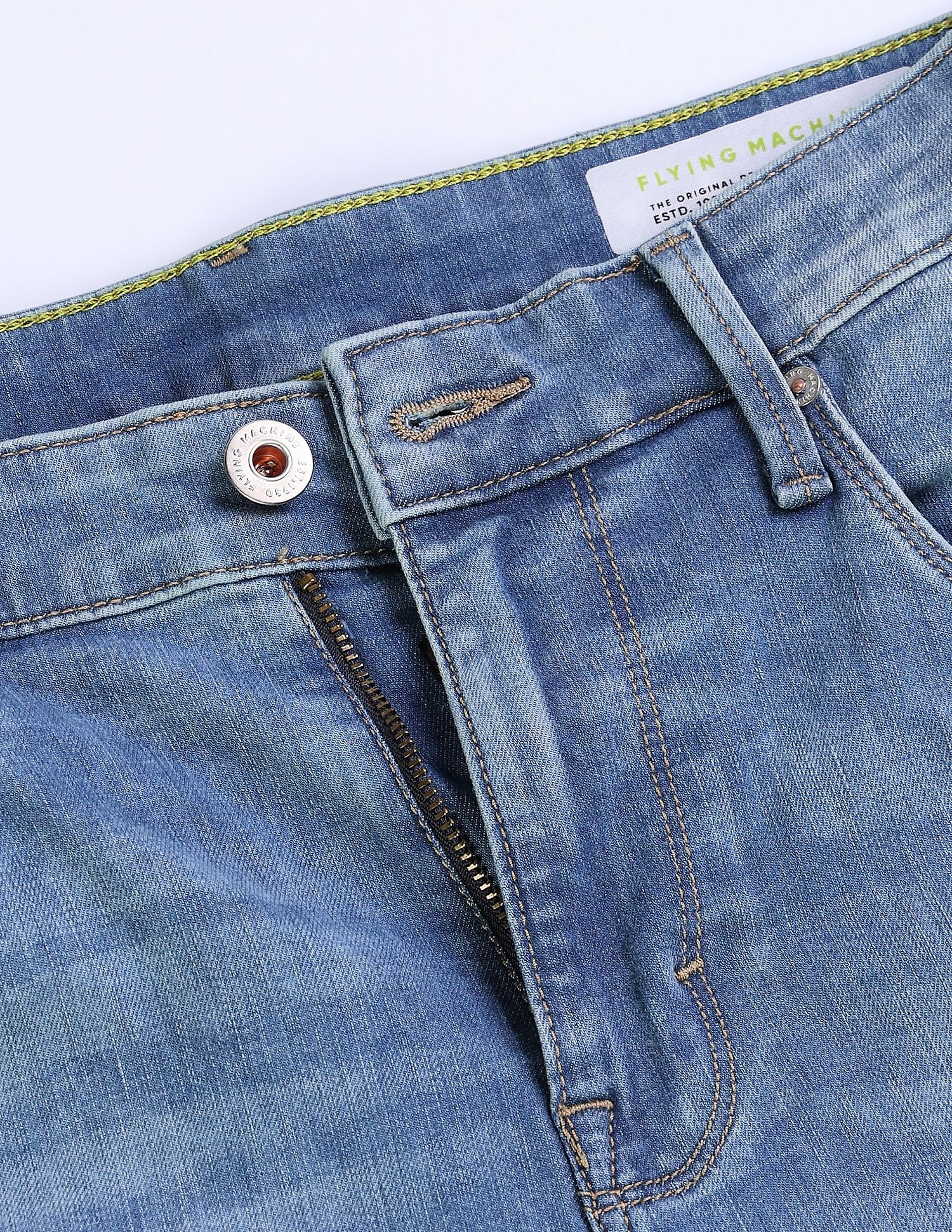 Flying Machine Slash Slim Tapered Stone Wash Jeans