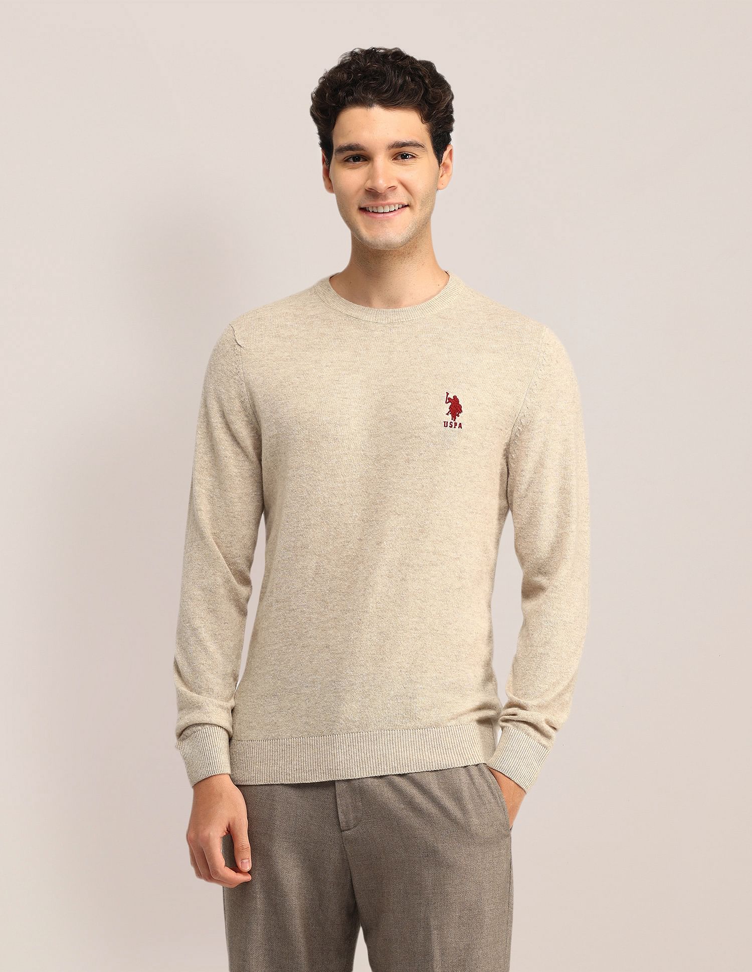 U.S. Polo Assn. Textured Regular Fit Sweater