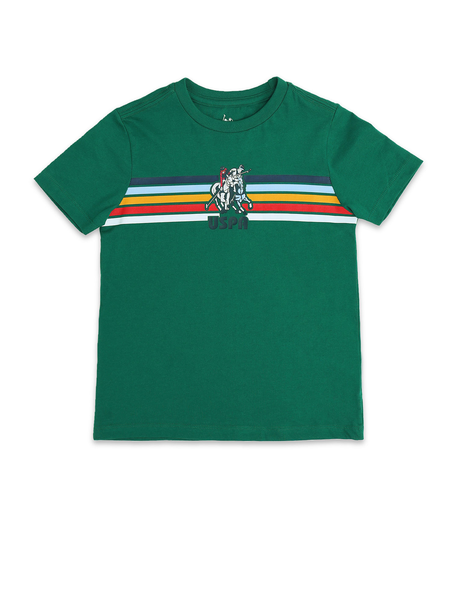 U.S. Polo Assn. Kids Boys Horizontal Striped Regular T-Shirt