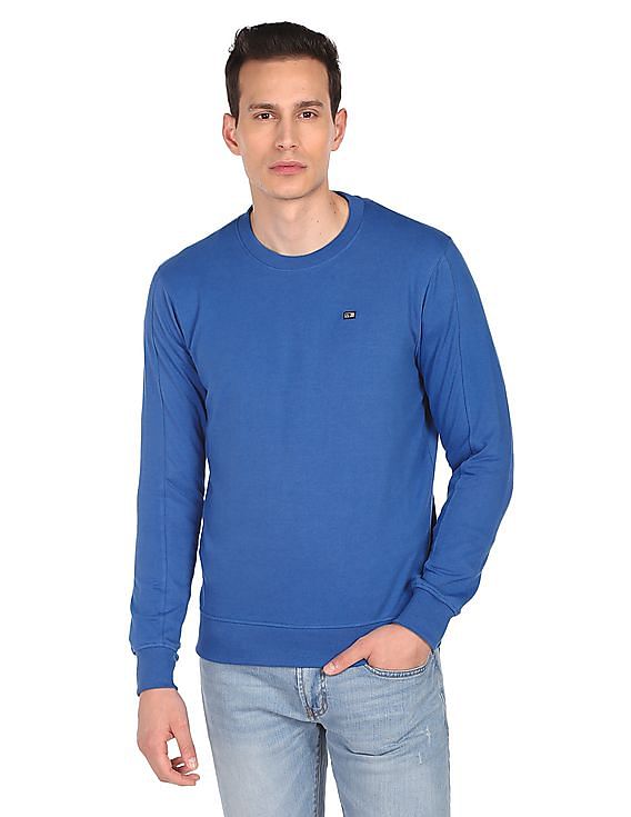 Arrow Sports Solid Crew Neck Sweatshirt