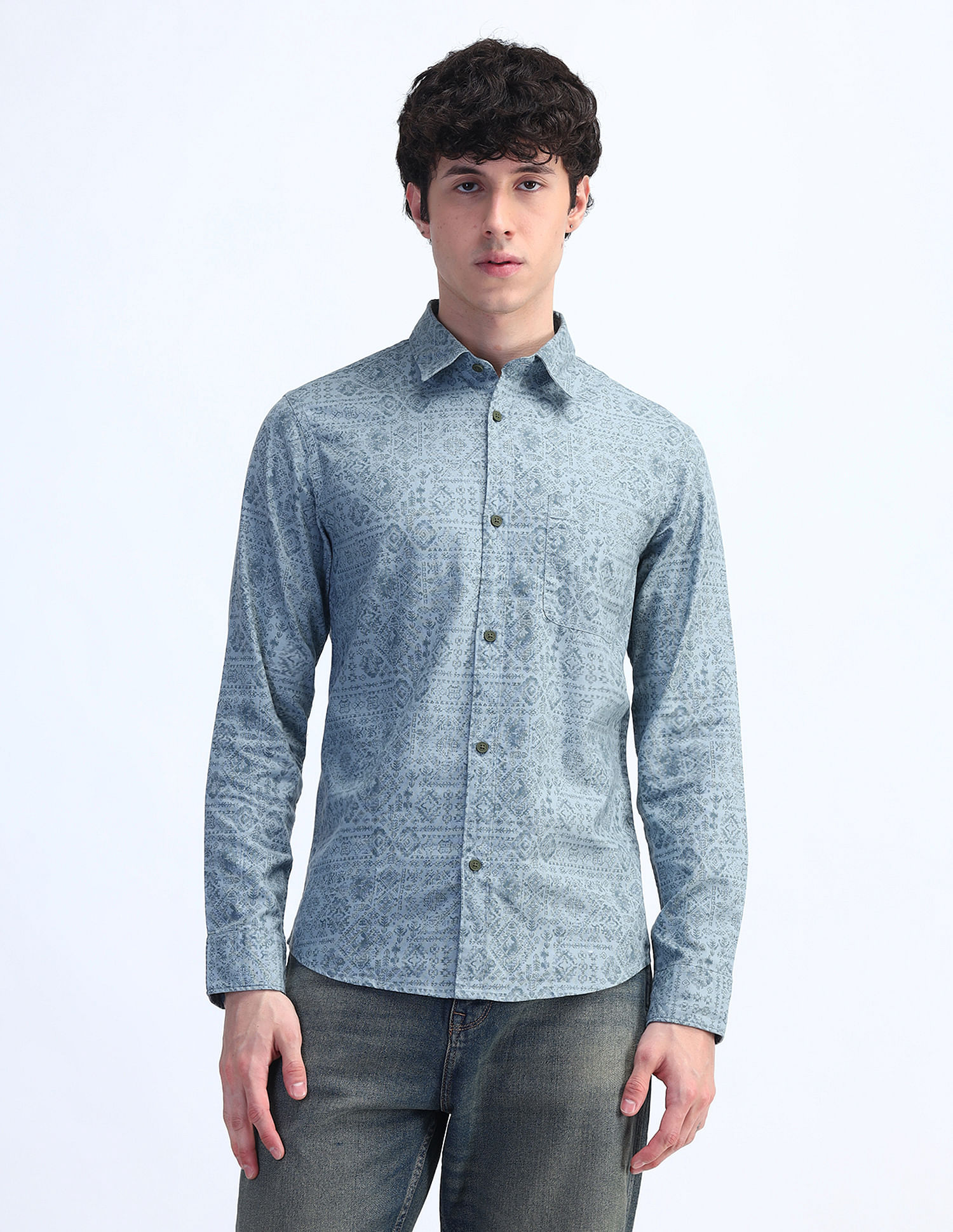 Flying Machine Slim Fit Printed Shirt