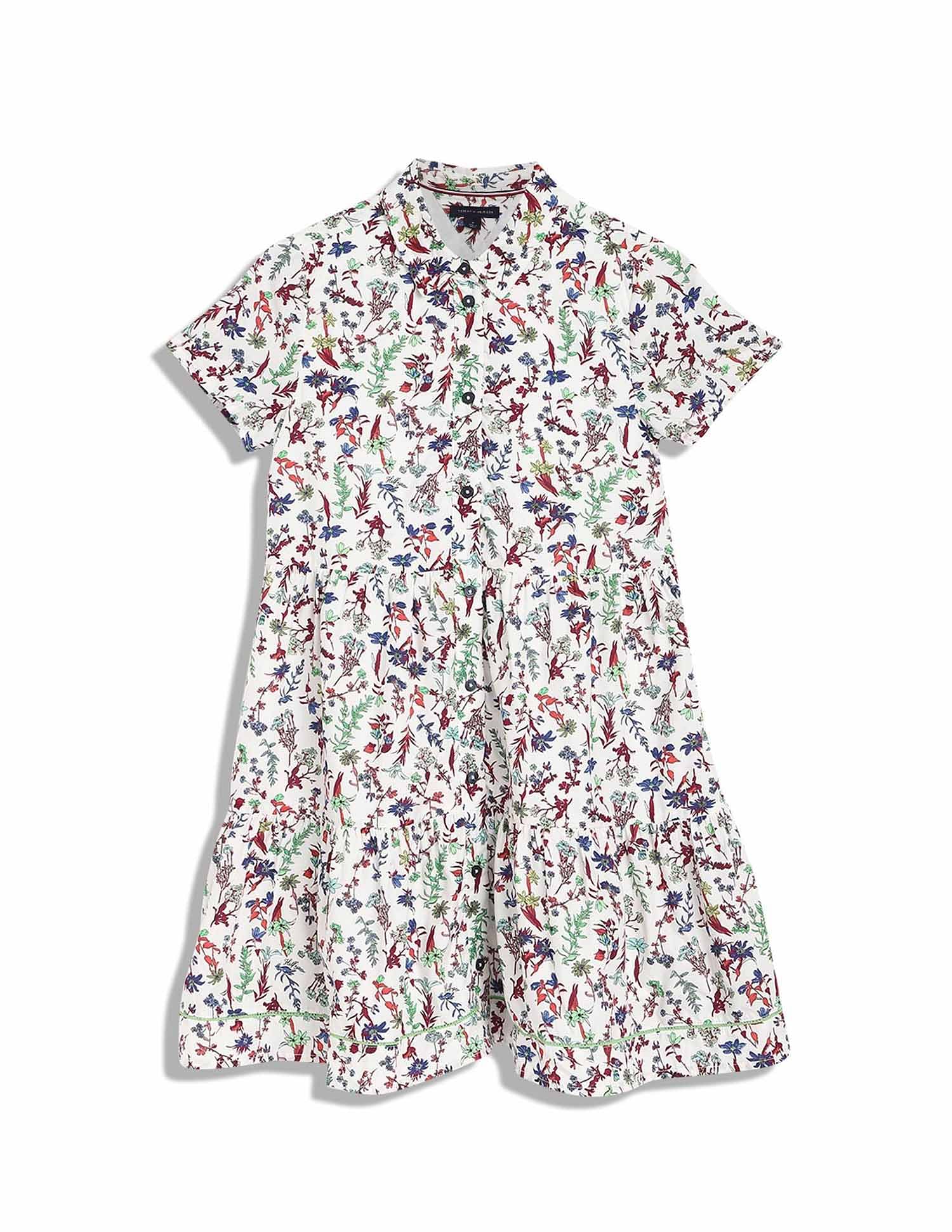 Tommy Hilfiger Kids Girls Printed Regular-Fit Cotton Dress