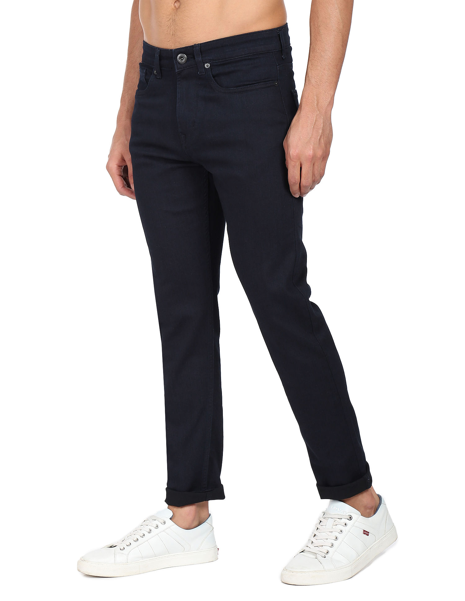 Flying Machine Slash Slim Tapered Fit Jeans