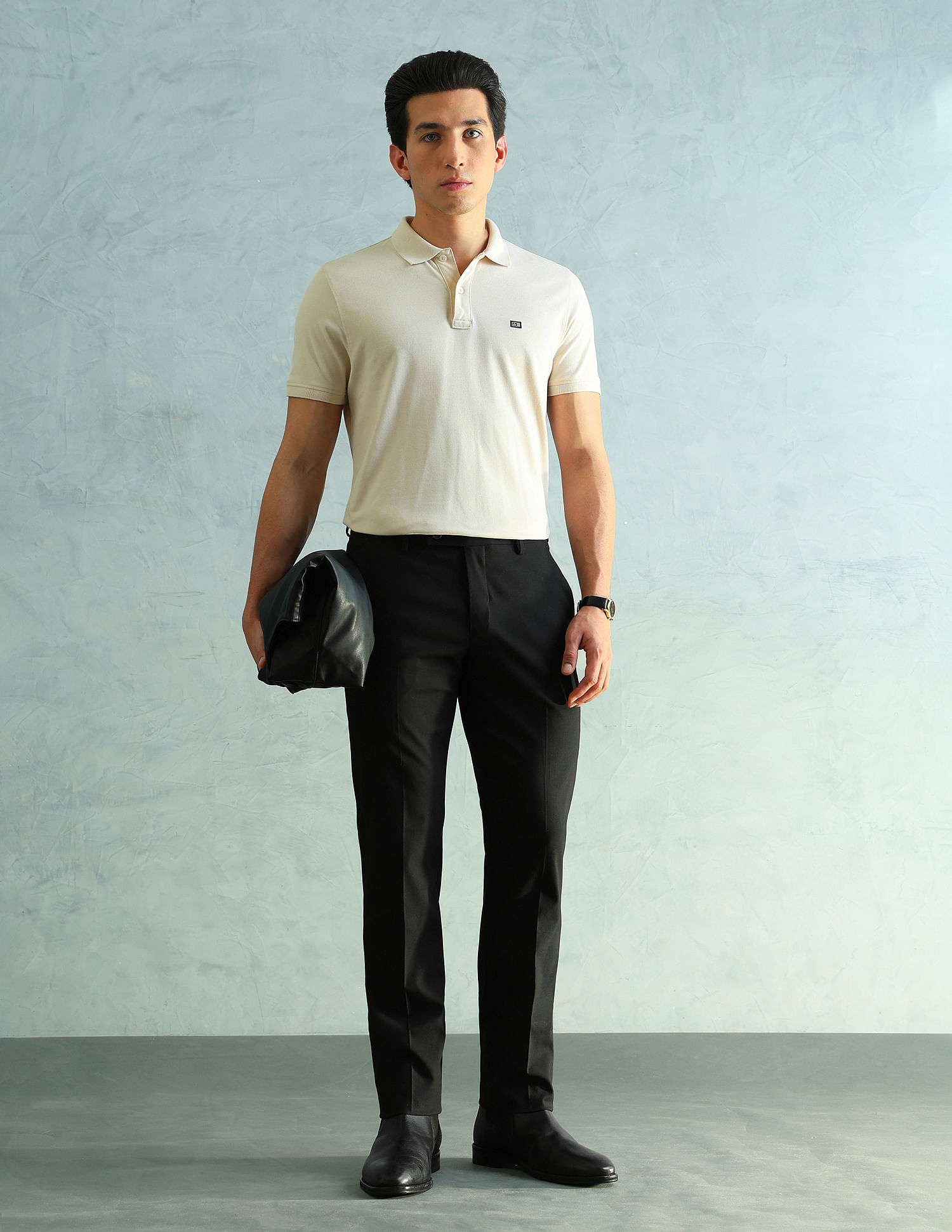 Arrow Solid Slim Fit Formal Trousers
