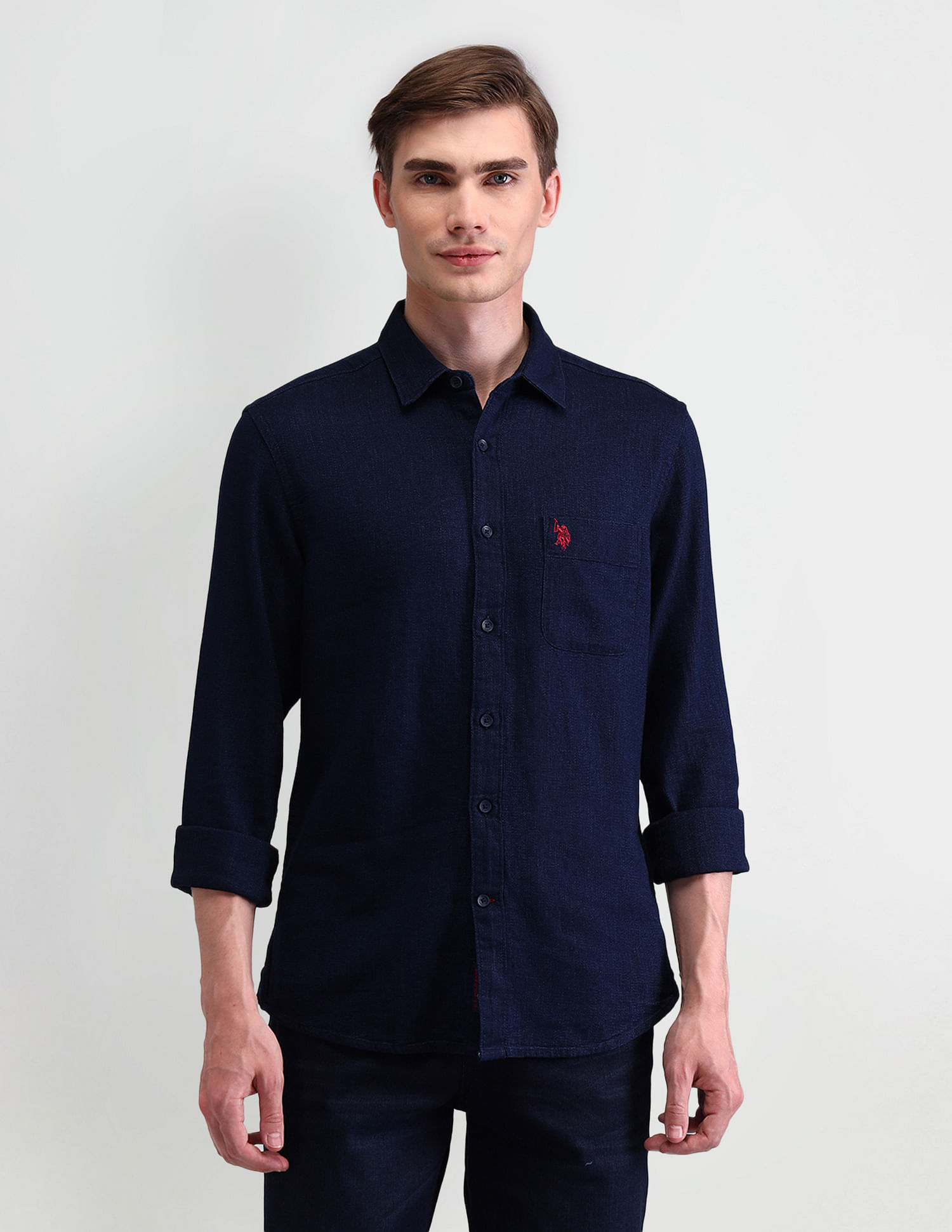 U.S. Polo Assn. Denim Co. Slim Dobby Solid Shirt