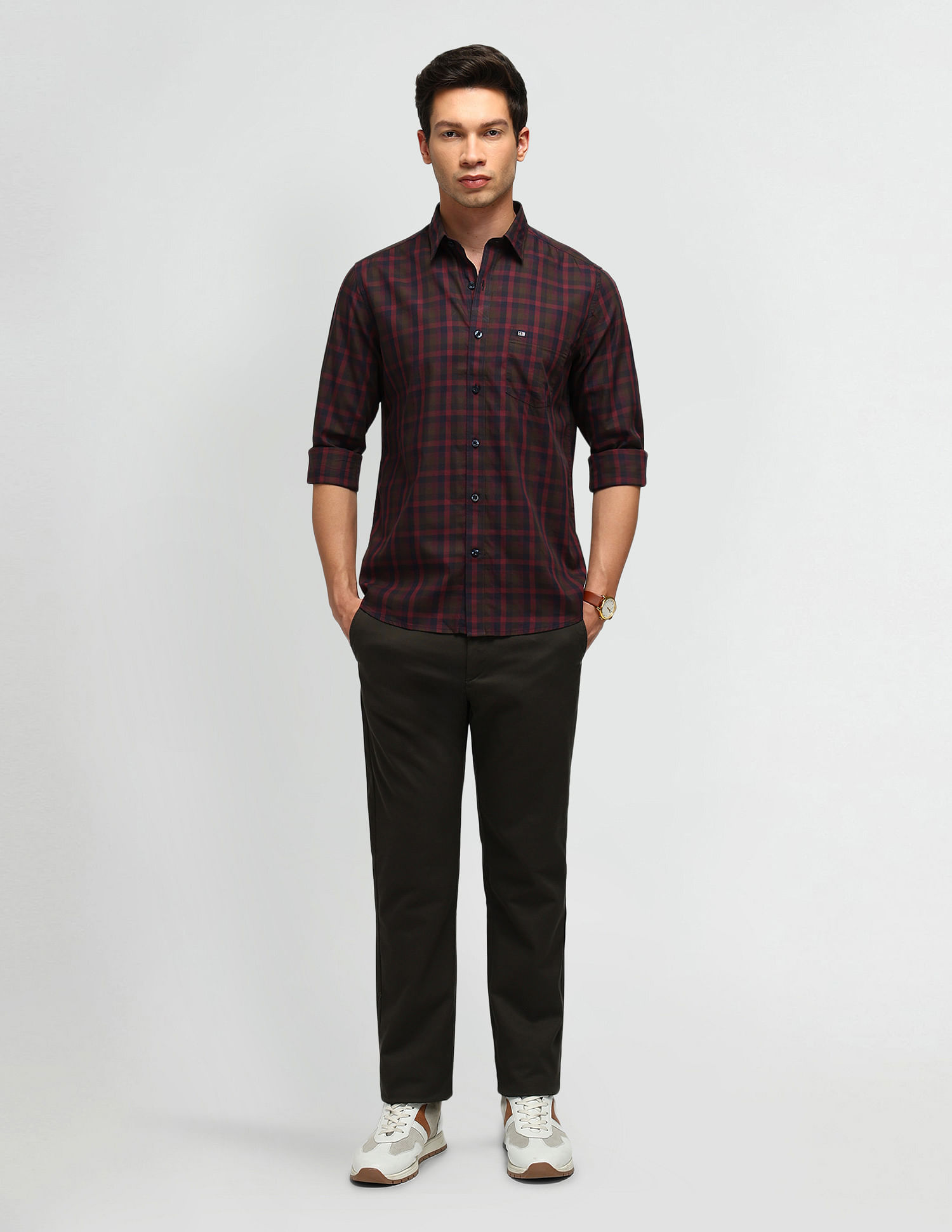 Arrow Sport Slim Fit Dupplin Checked Shirt