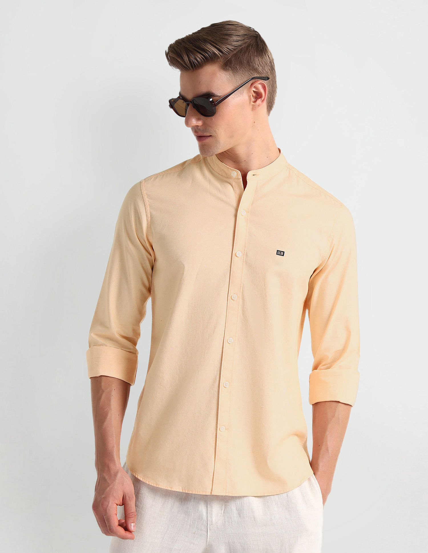 Arrow Sports Pure Cotton Herringbone Shirt