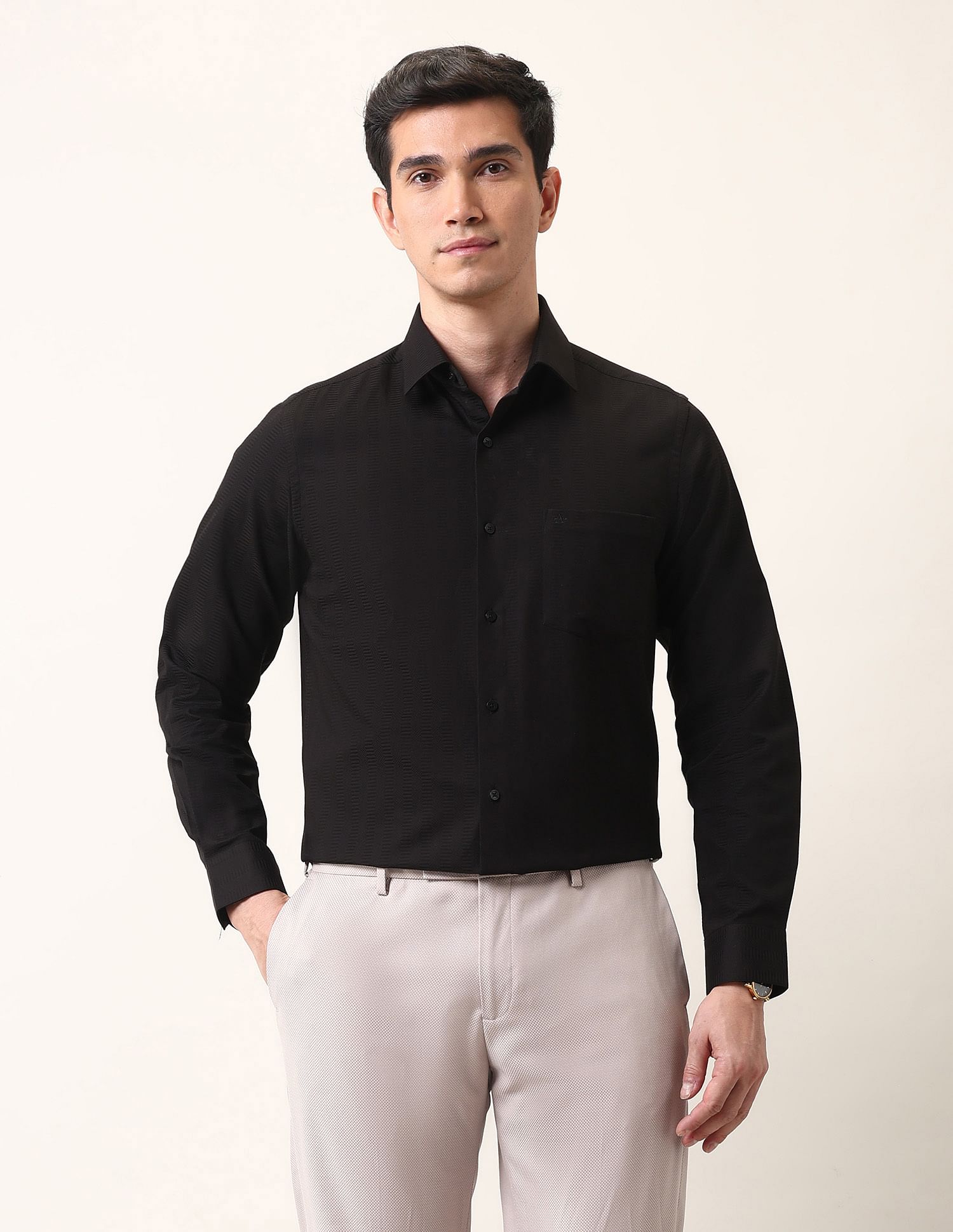 Arrow Liberty Classic Fit Textured Ceremonial Shirt