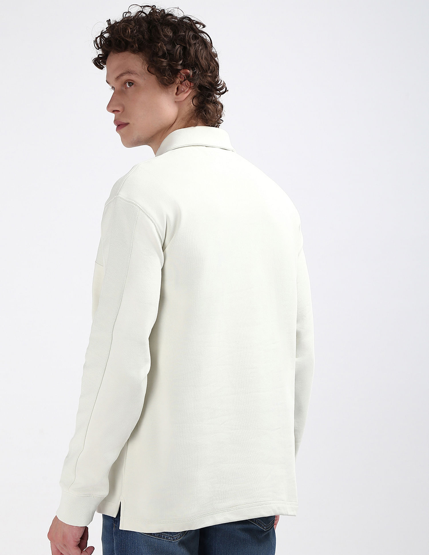 Calvin Klein Reverse Terry Stripes Polo Sweatshirt