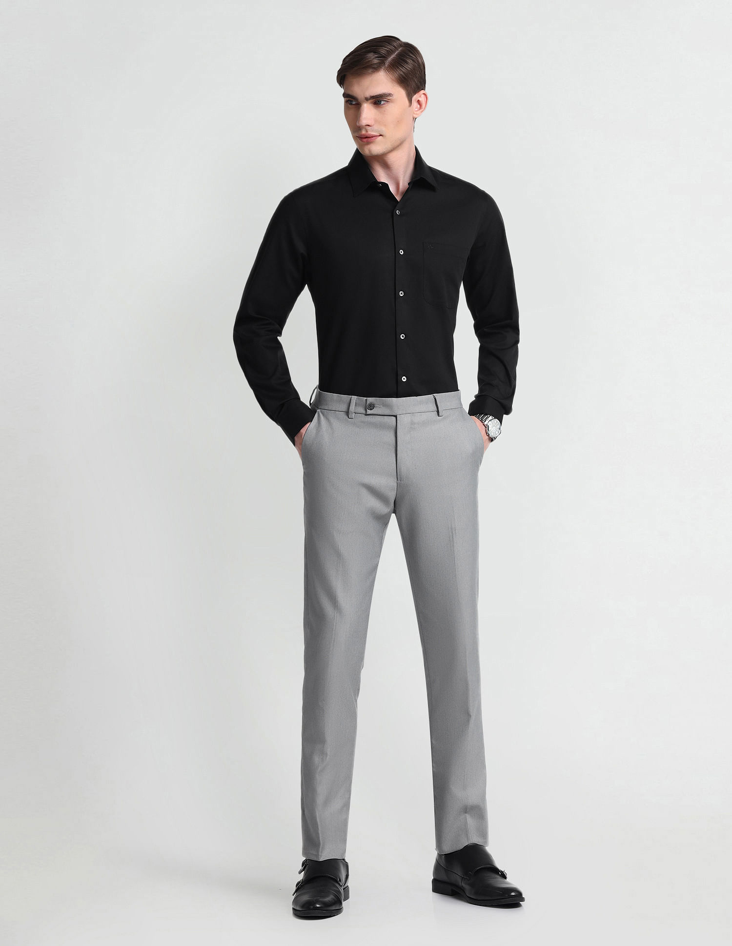 Arrow Cutaway Collar Herringbone Shirt