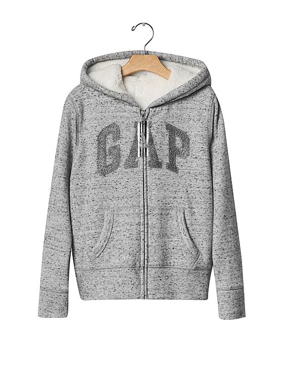 Buy GAP Girls Girls Grey Cosy Glitter Logo Hoodie