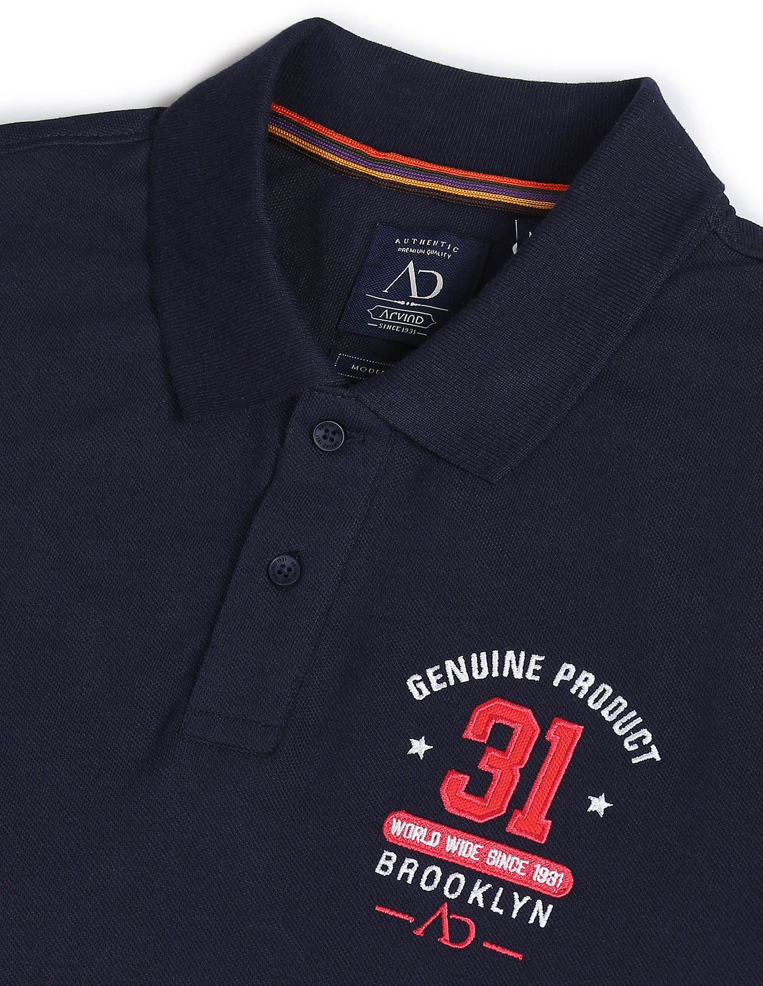 AD by Arvind Solid Sporty Polo Shirt