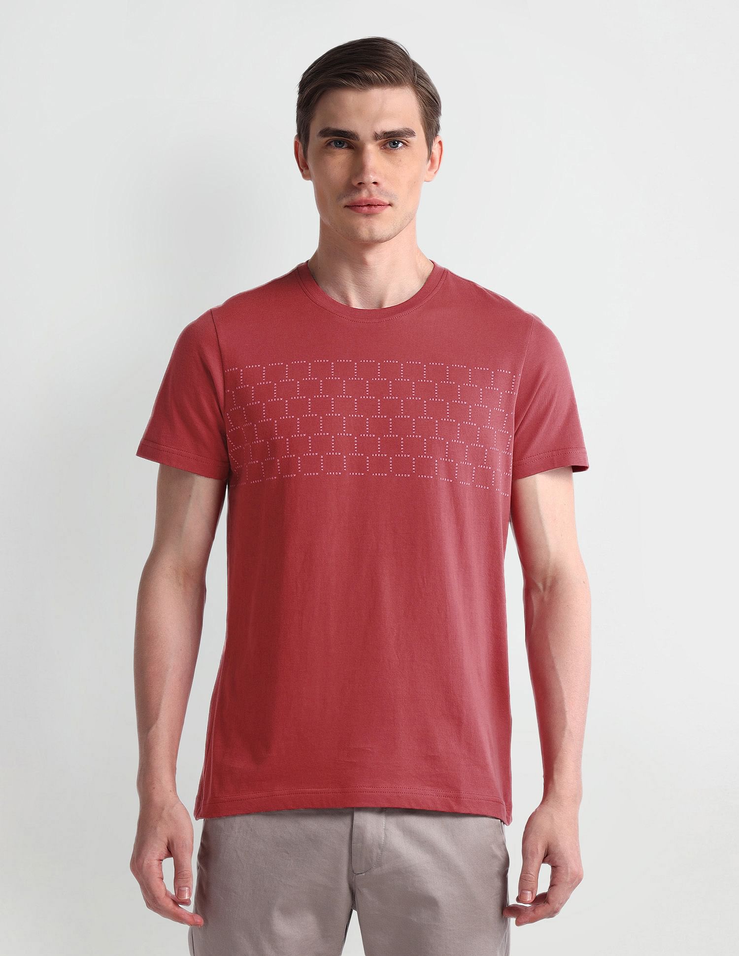 Arrow Sport Brand Printed Crew Neck T-Shirt