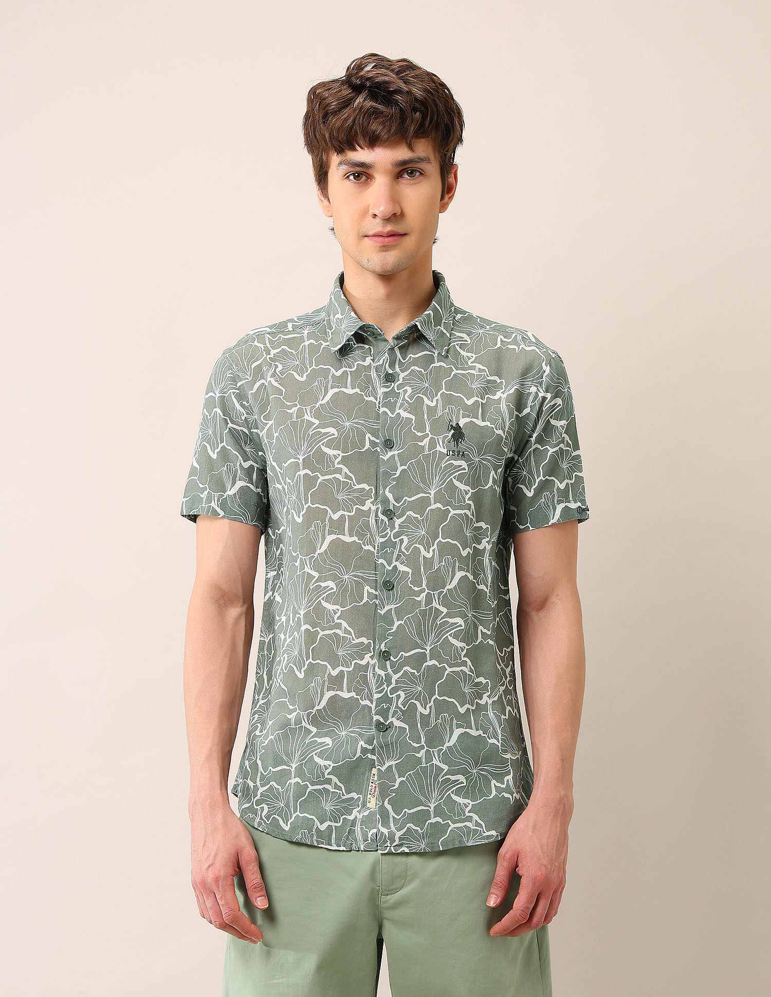 U.S. Polo Assn. Denim Co. Floral Printed Regular Fit Shirt