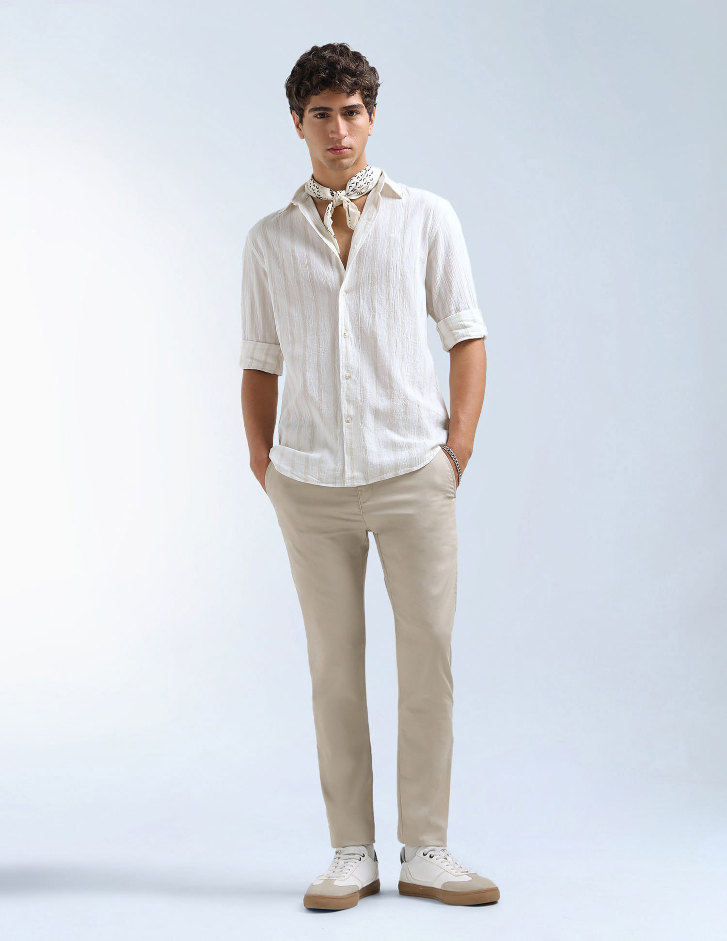Buy Flying Machine Original Textured Vertical Striped Shirt