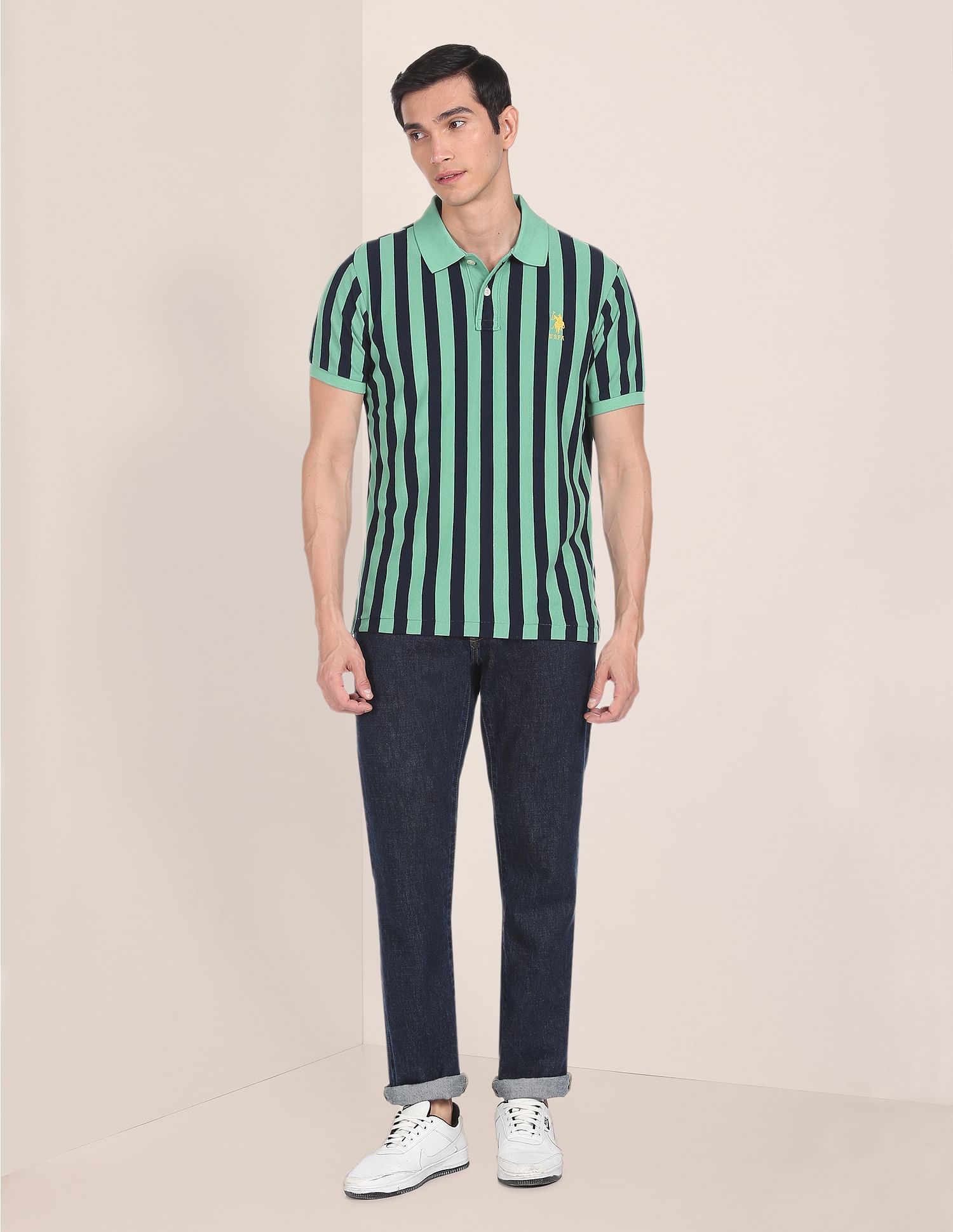 U.S. Polo Assn. Pique Striped Polo Shirt