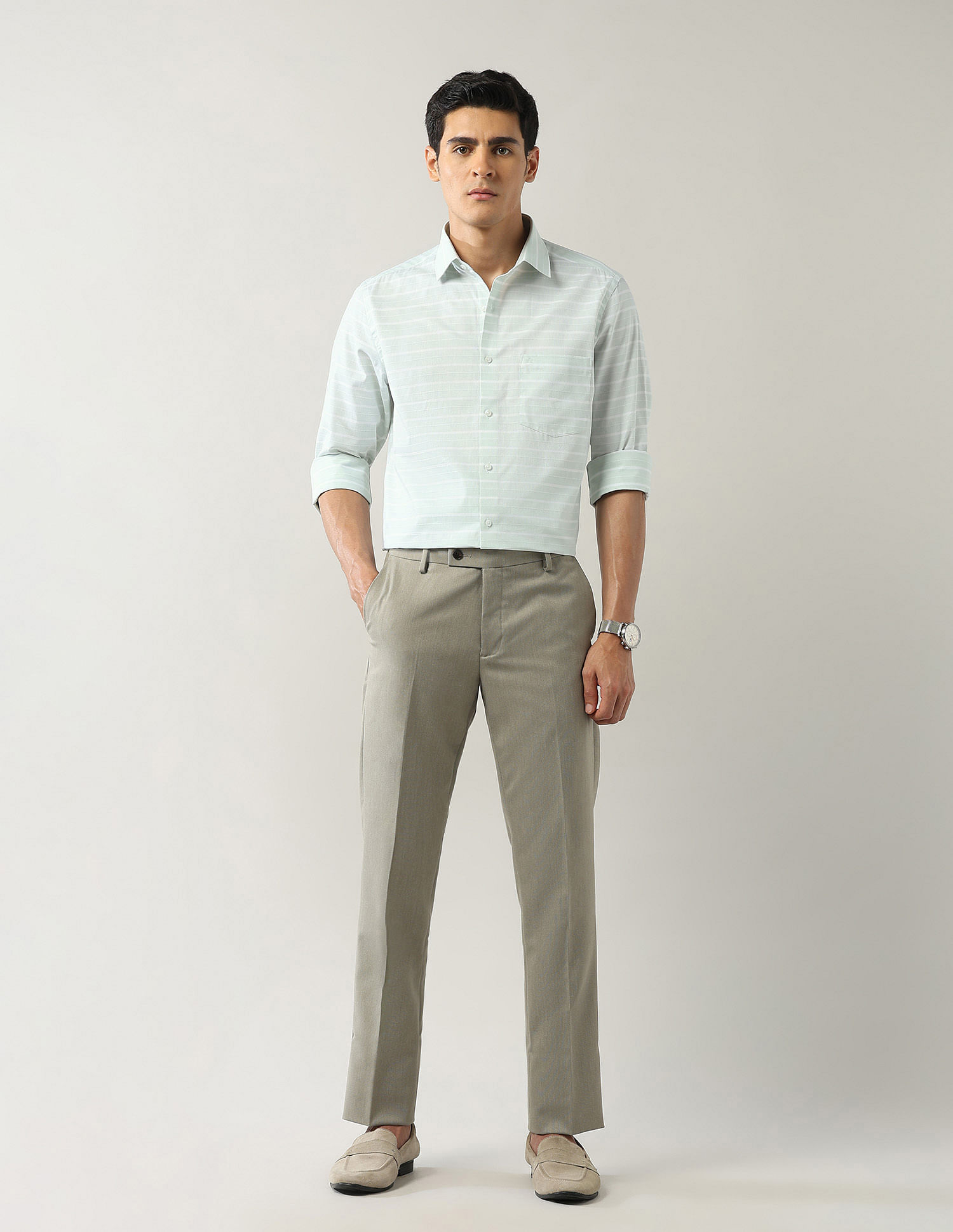 Arrow Liberty Classic Fit Horizontal Striped Shirt