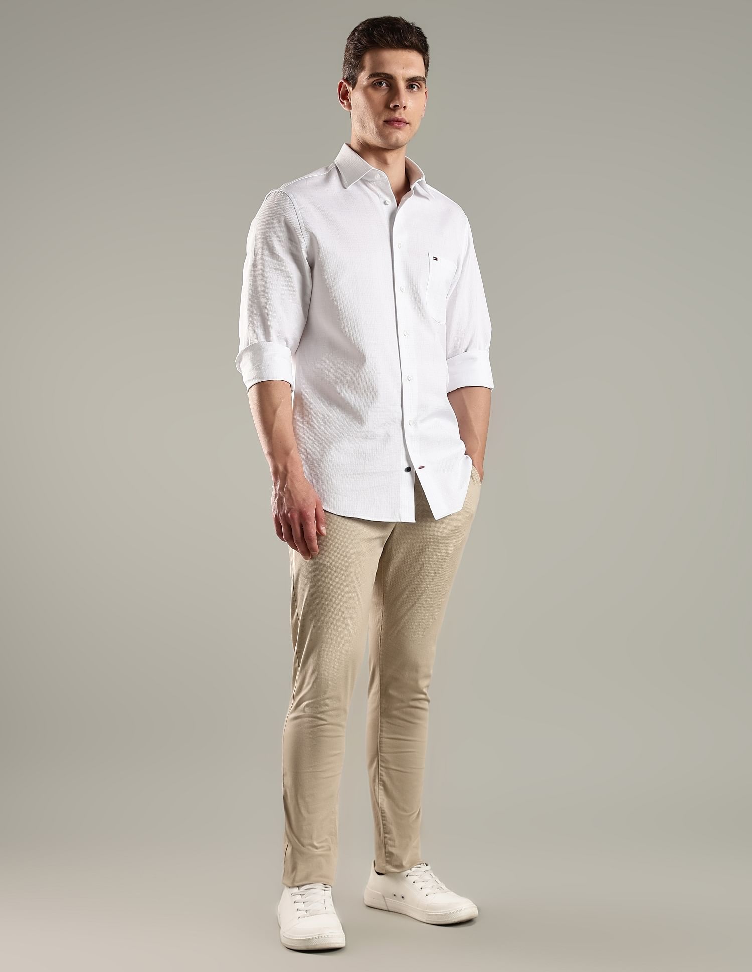 Tommy Hilfiger Solid Regular Fit Cotton Shirt