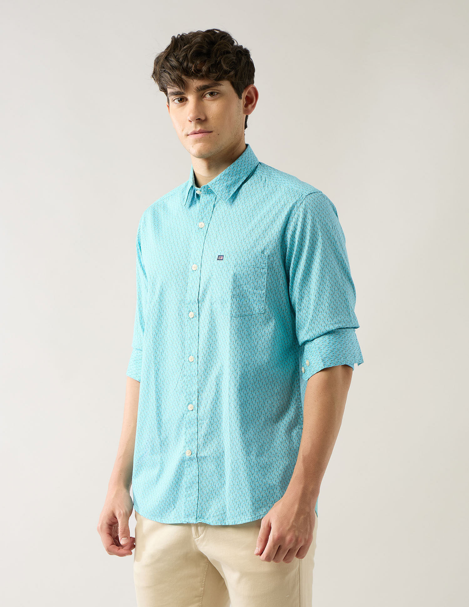 Arrow Sport Floral Printed Printed Slim Fit Shirt