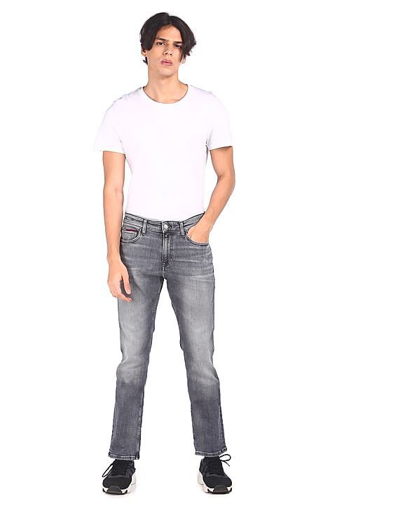 Tommy Hilfiger Men Grey Mid Rise Scanton Slim Fit Jeans