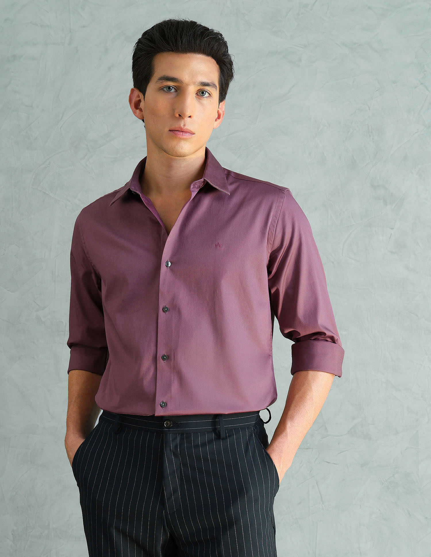 Arrow Newyork Slim Fit Smart Satin Shirt