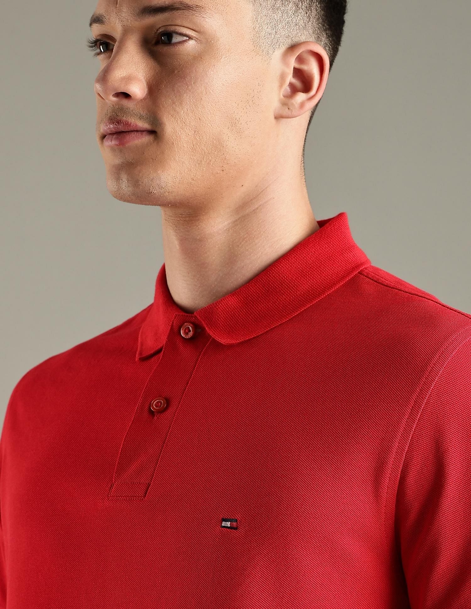 Tommy Hilfiger Solid Regular-Fit Cotton Polo Shirt