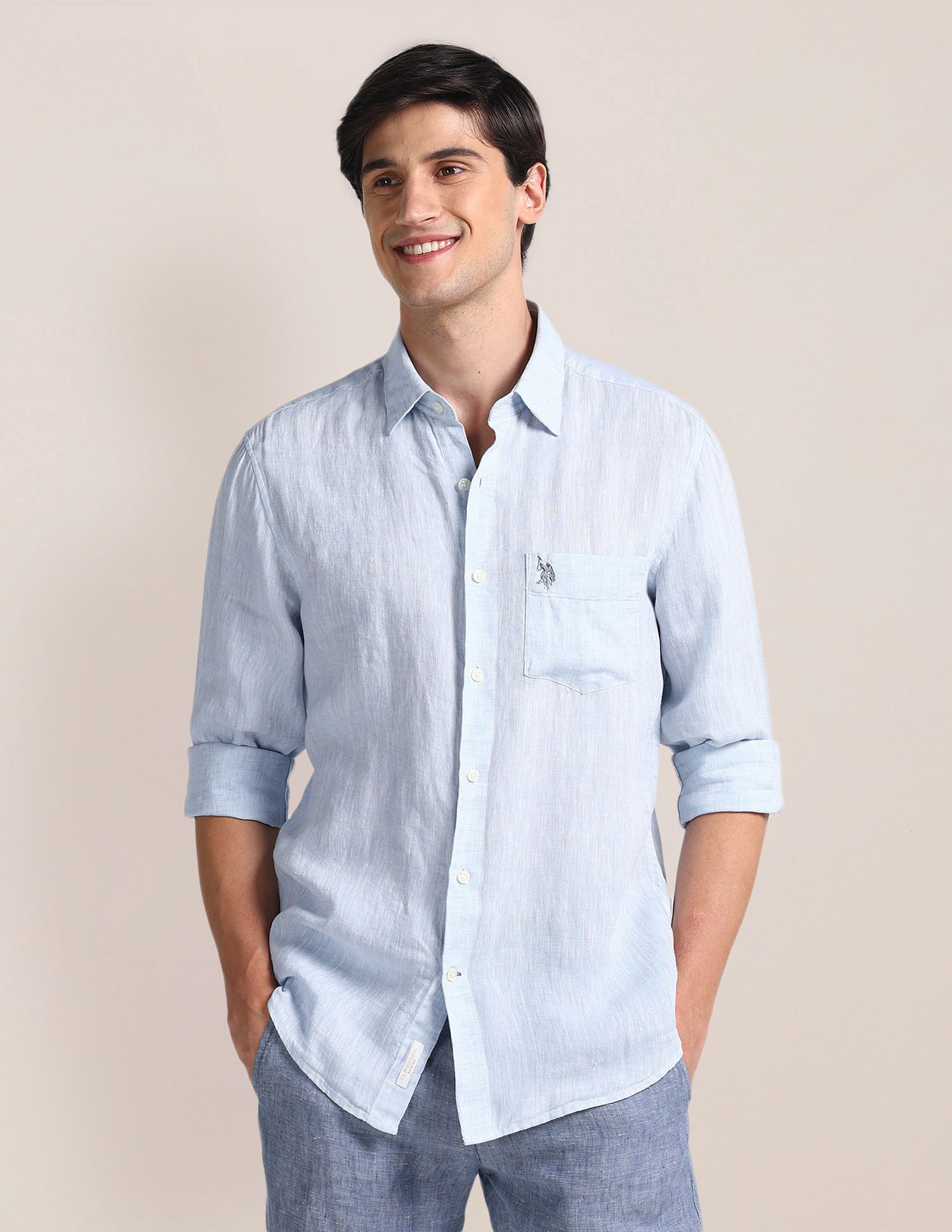 U.S. Polo Assn. Tailored Fit Linen Shirt