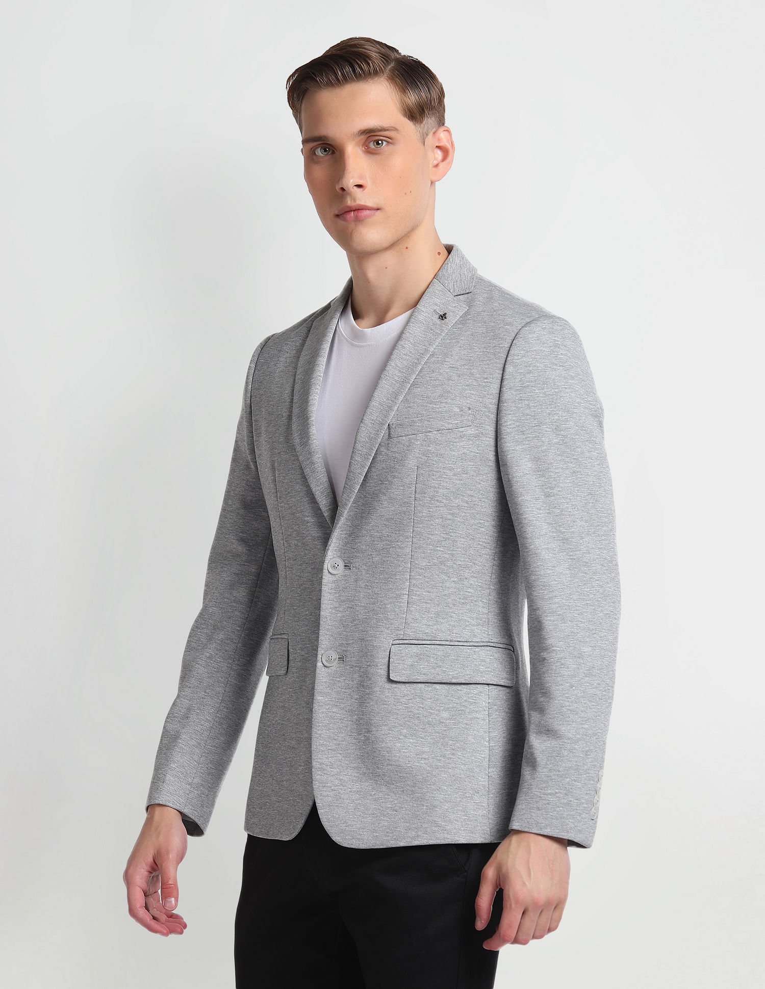 Buy Arrow Notch Lapel Collar Knit Blazer - NNNOW.com