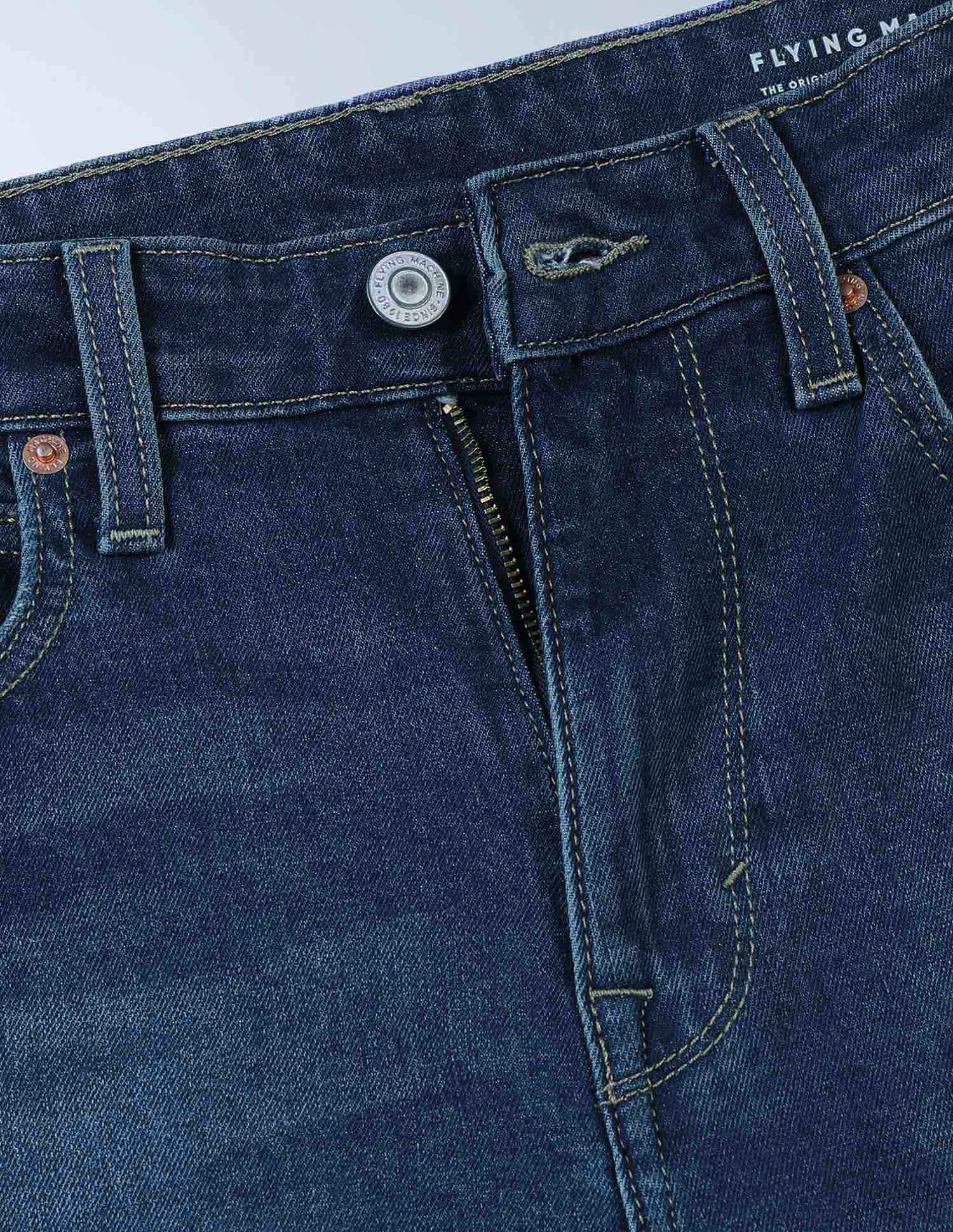 Flying Machine Mid Rise Slash Slim Tapered Fit Jeans