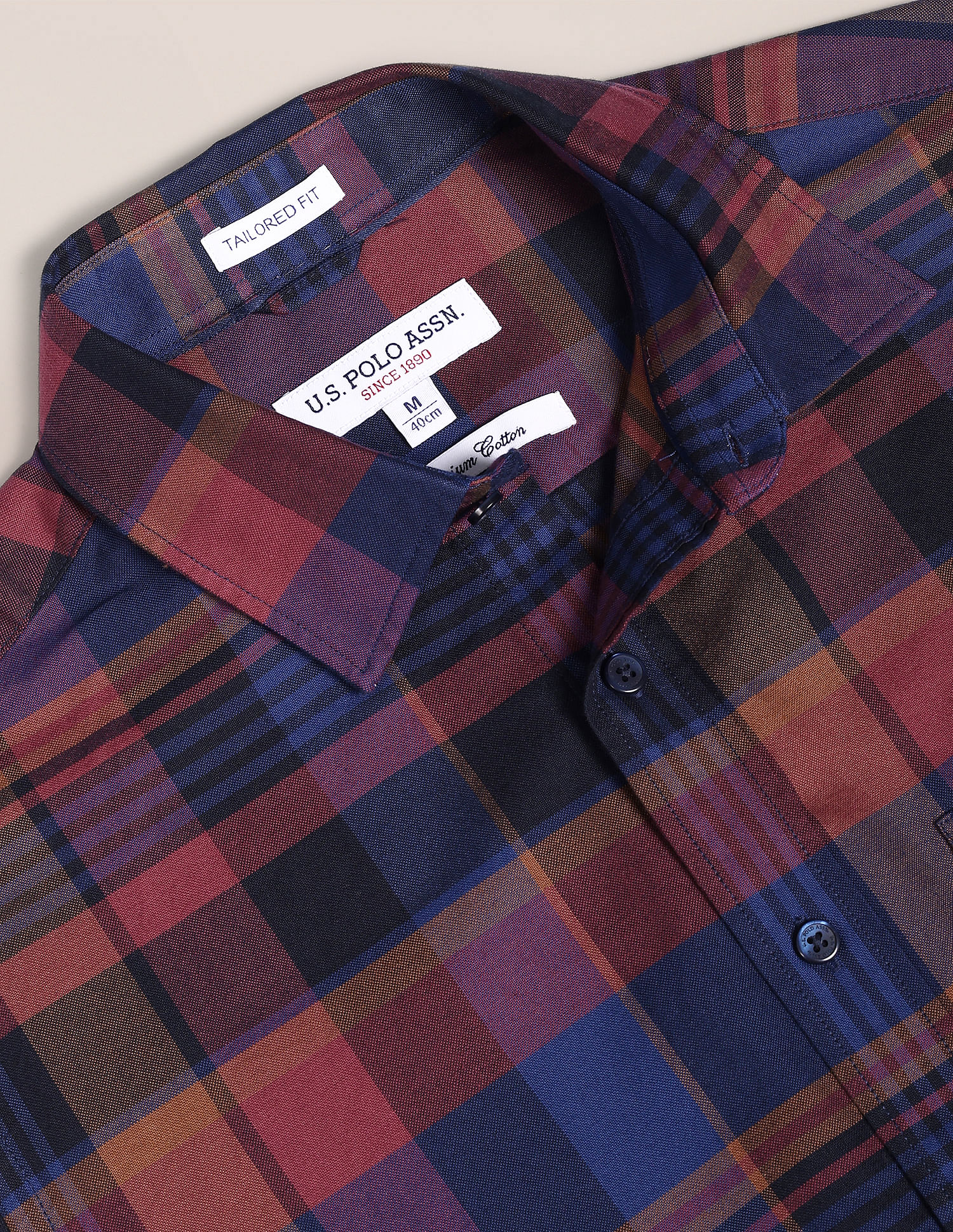 Oxford Check Cotton Casual Shirt