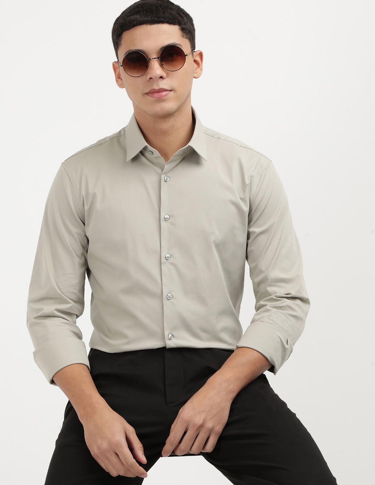 Calvin Klein Jeans Poplin Stretch Slim Shirt