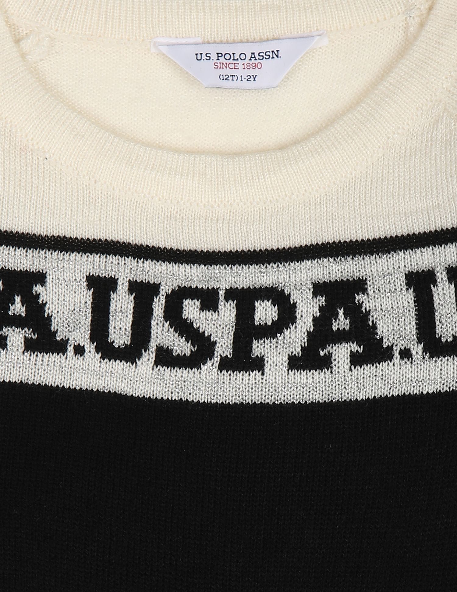 U.S. Polo Assn. Kids Crew Neck Colour Block Sweater Dress