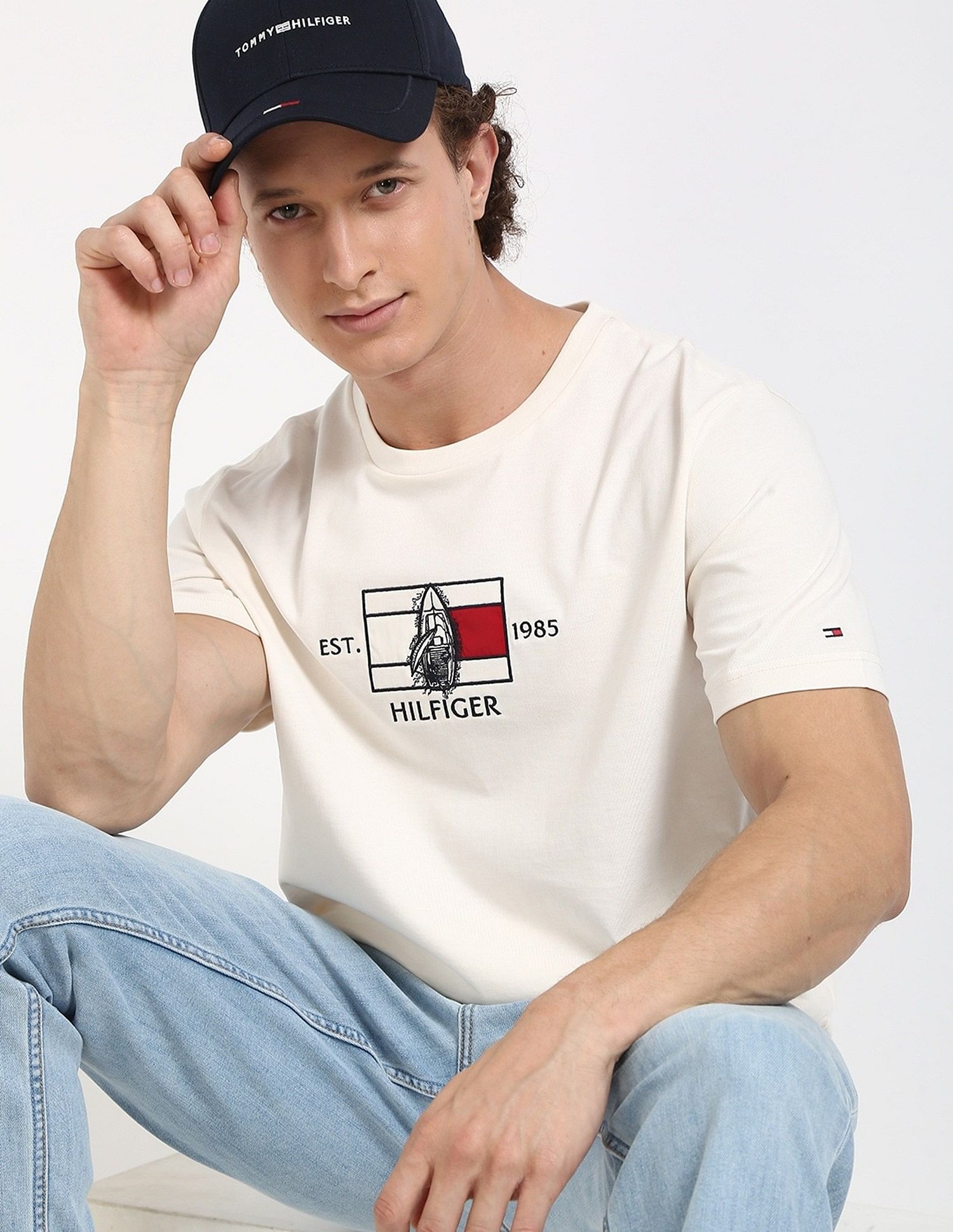 Tommy Hilfiger Embroidered Logo Regular-Fit Cotton T-Shirt