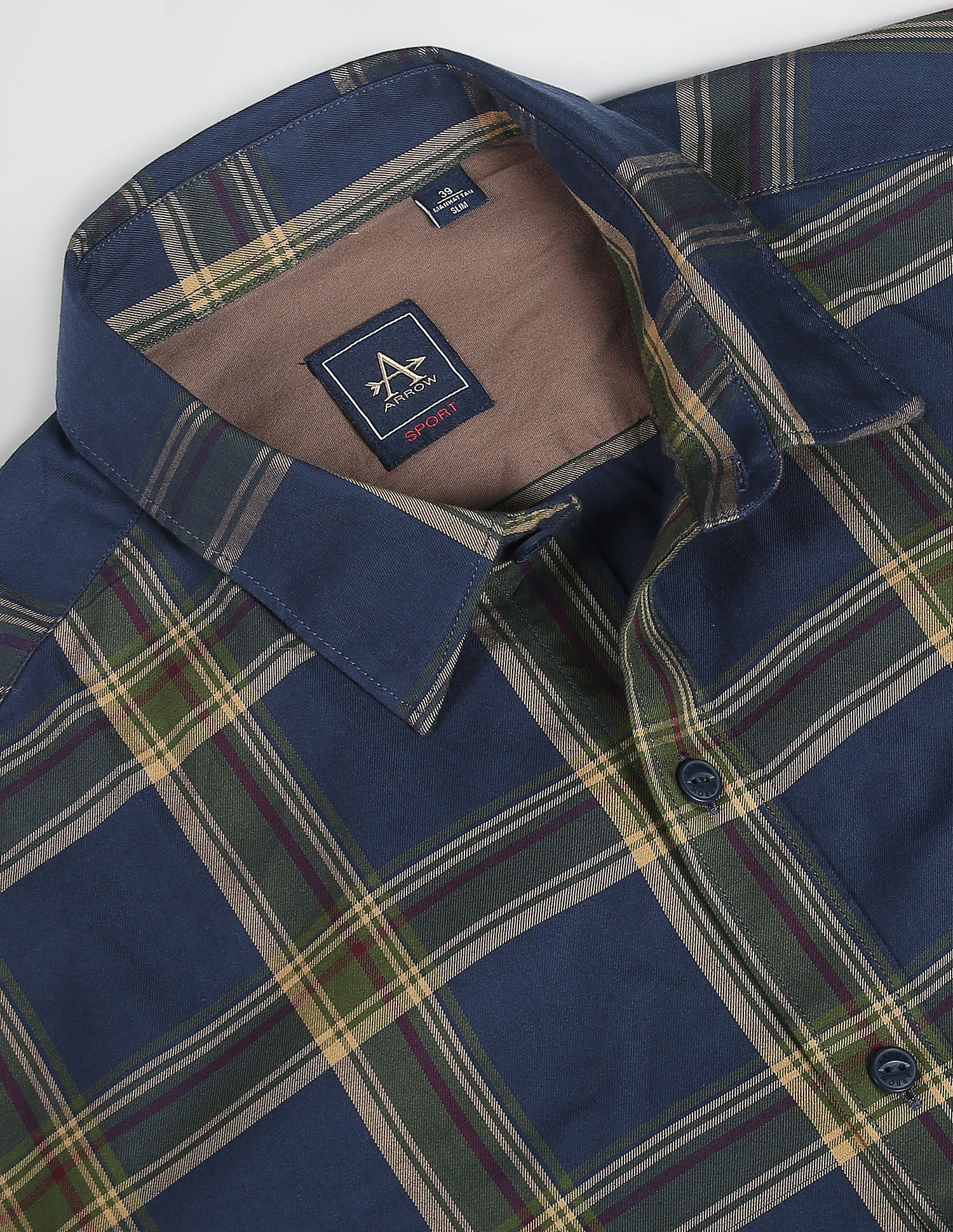 Arrow Sports Tartan Check Slim Fit Casual Shirt