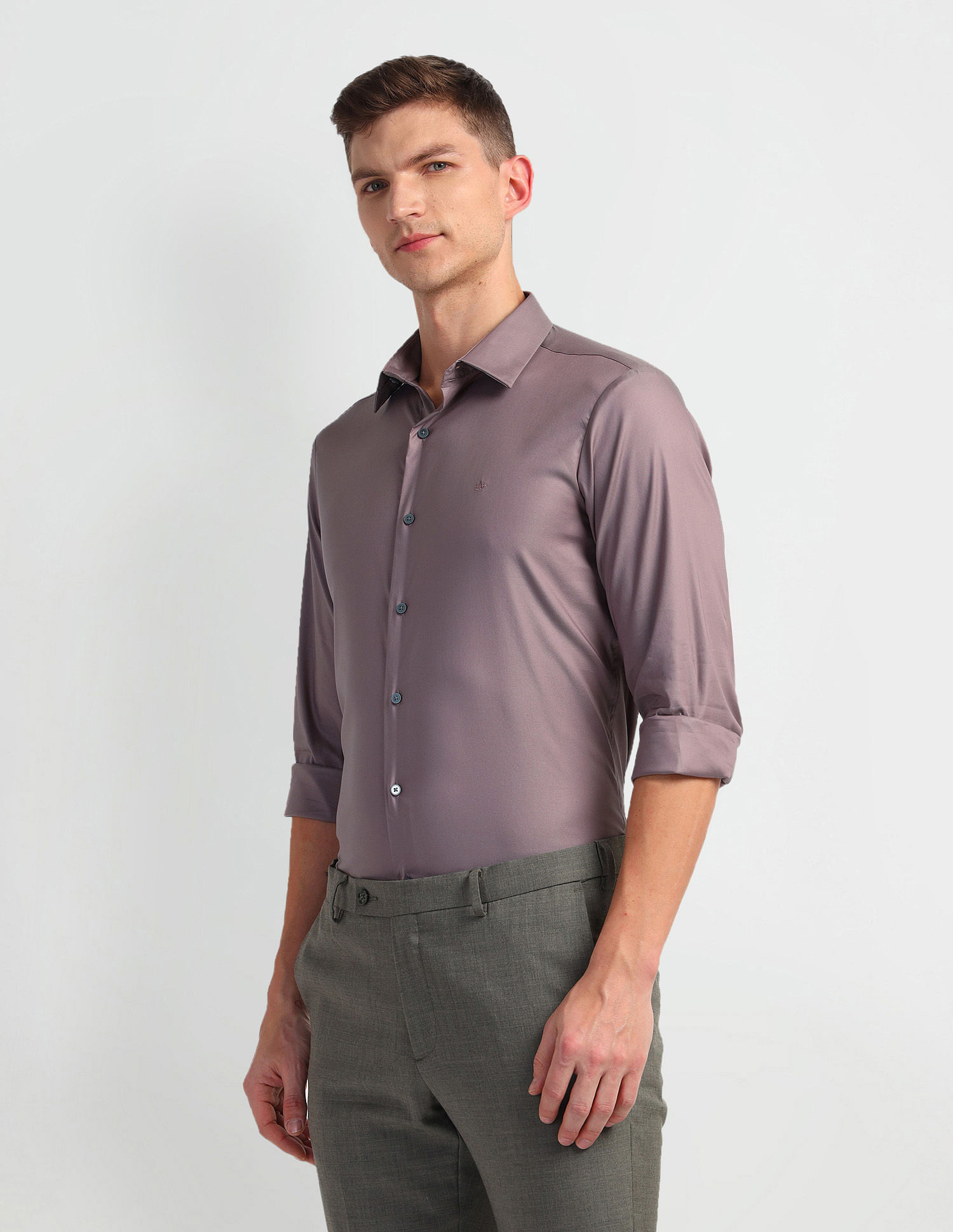 Arrow Newyork Cotton Nylon Super Slim Fit Shirt