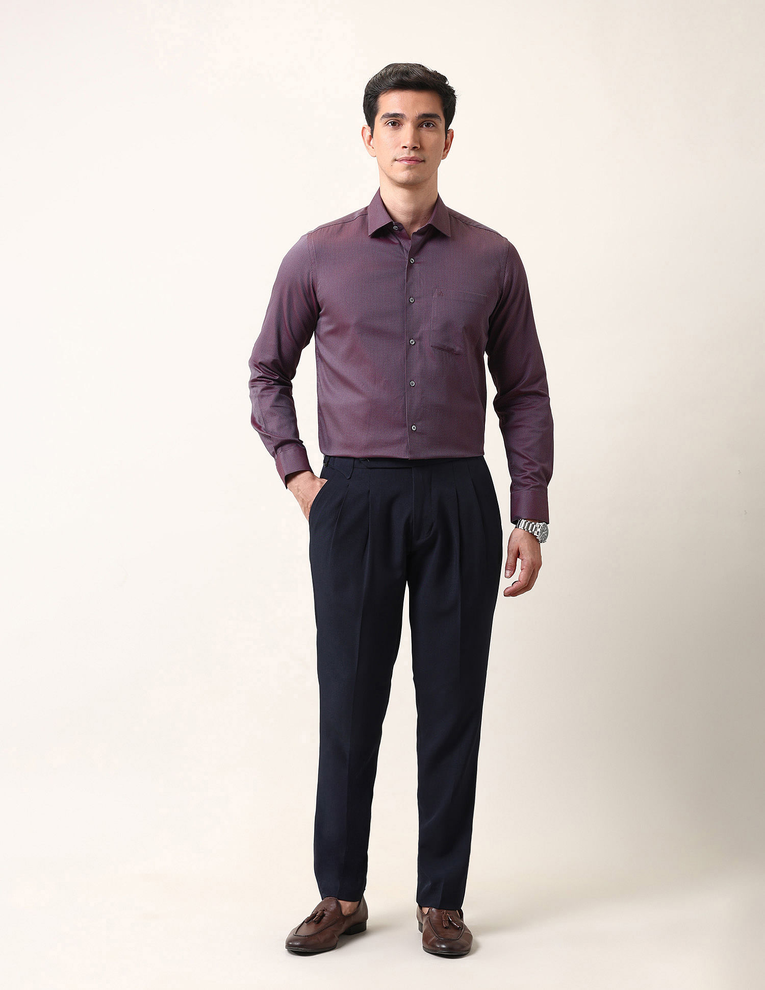 Arrow Liberty Classic Fit Textured Ceremonial Shirt